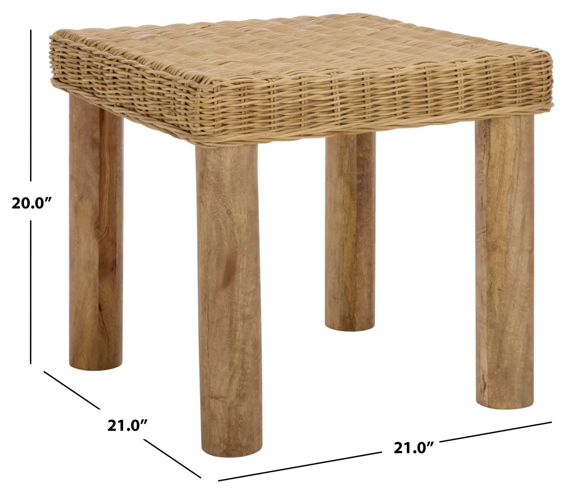 Shazza Weaved Accent Table in Natural, detail view