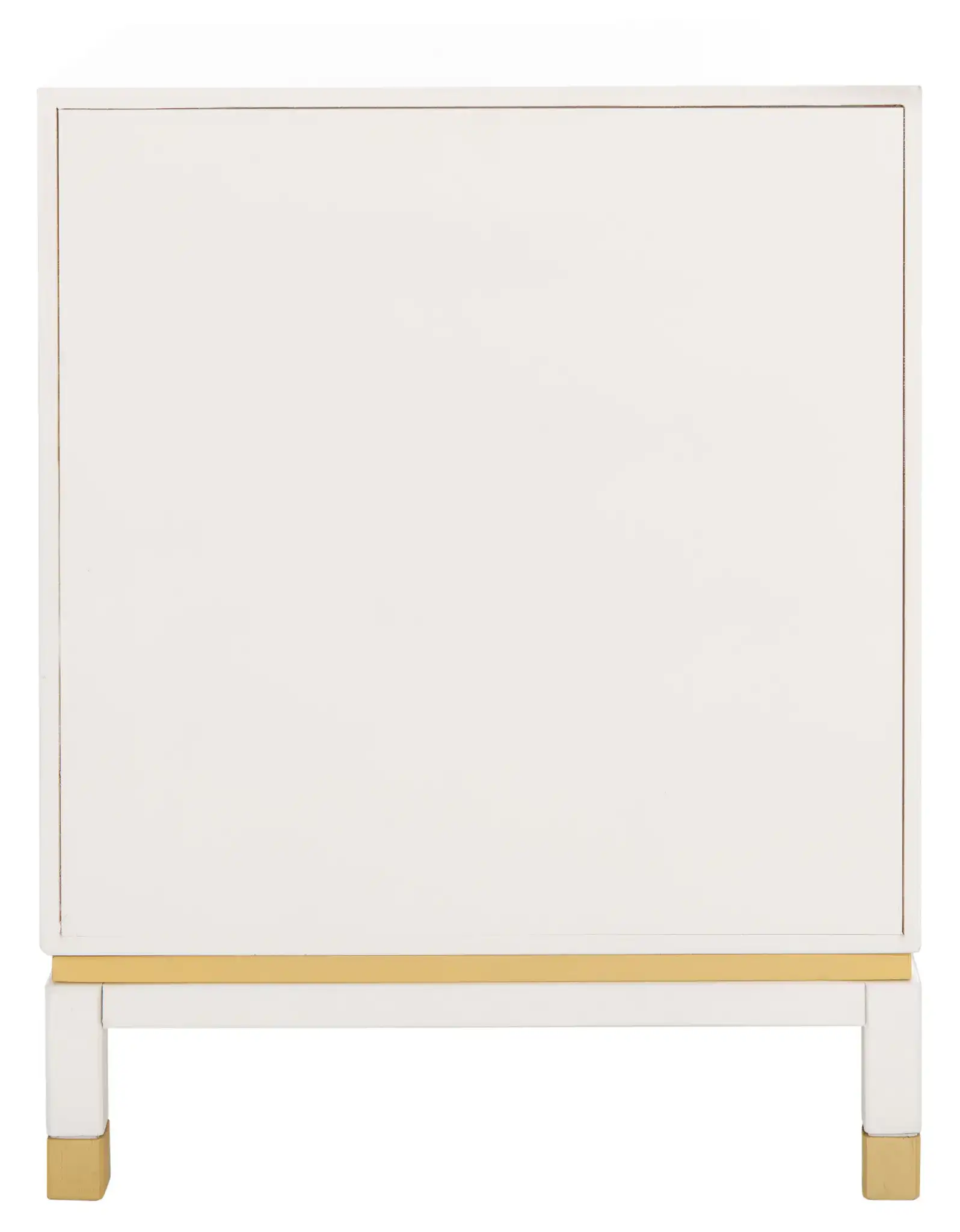 Baskin Three-Drawer Accent Table in White, detail view