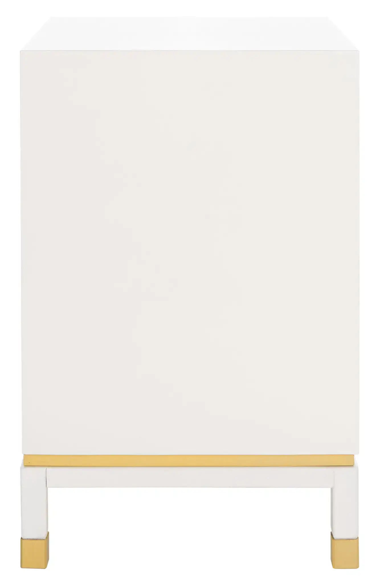 Baskin Three-Drawer Accent Table in White, detail view