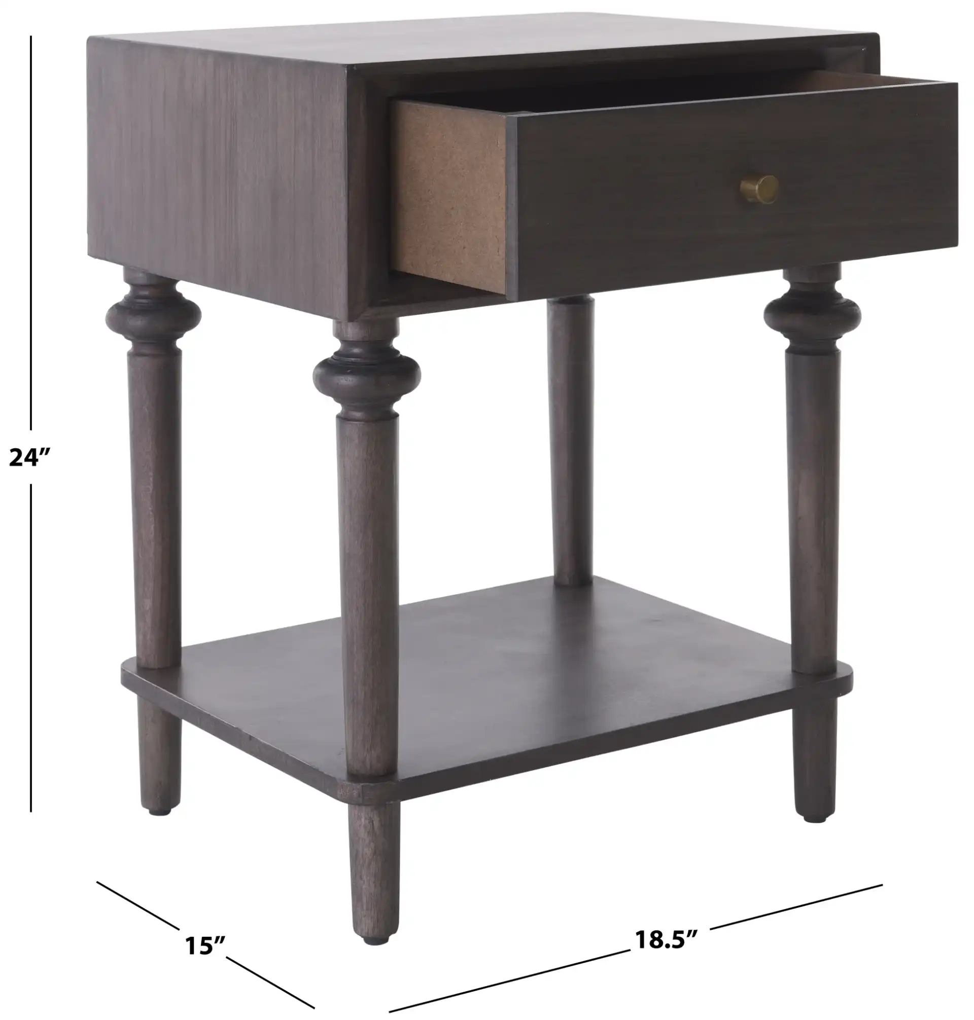 Ambrashi End Table in Dark Gray, detail view