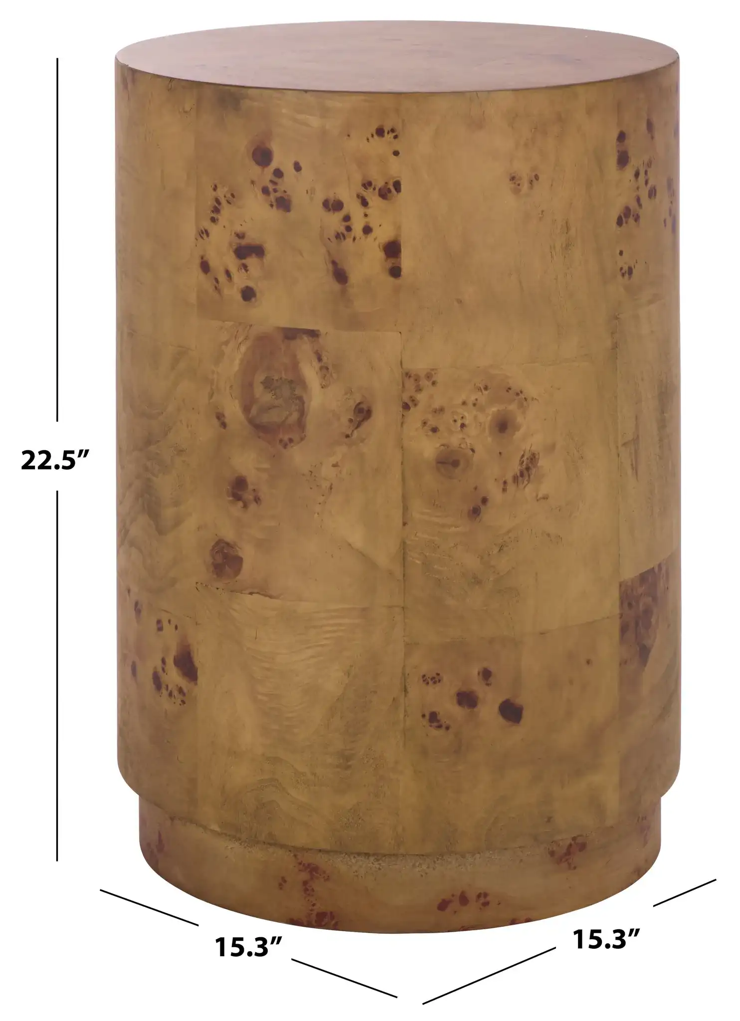 Siya Round Accent Table in Brown, detail view
