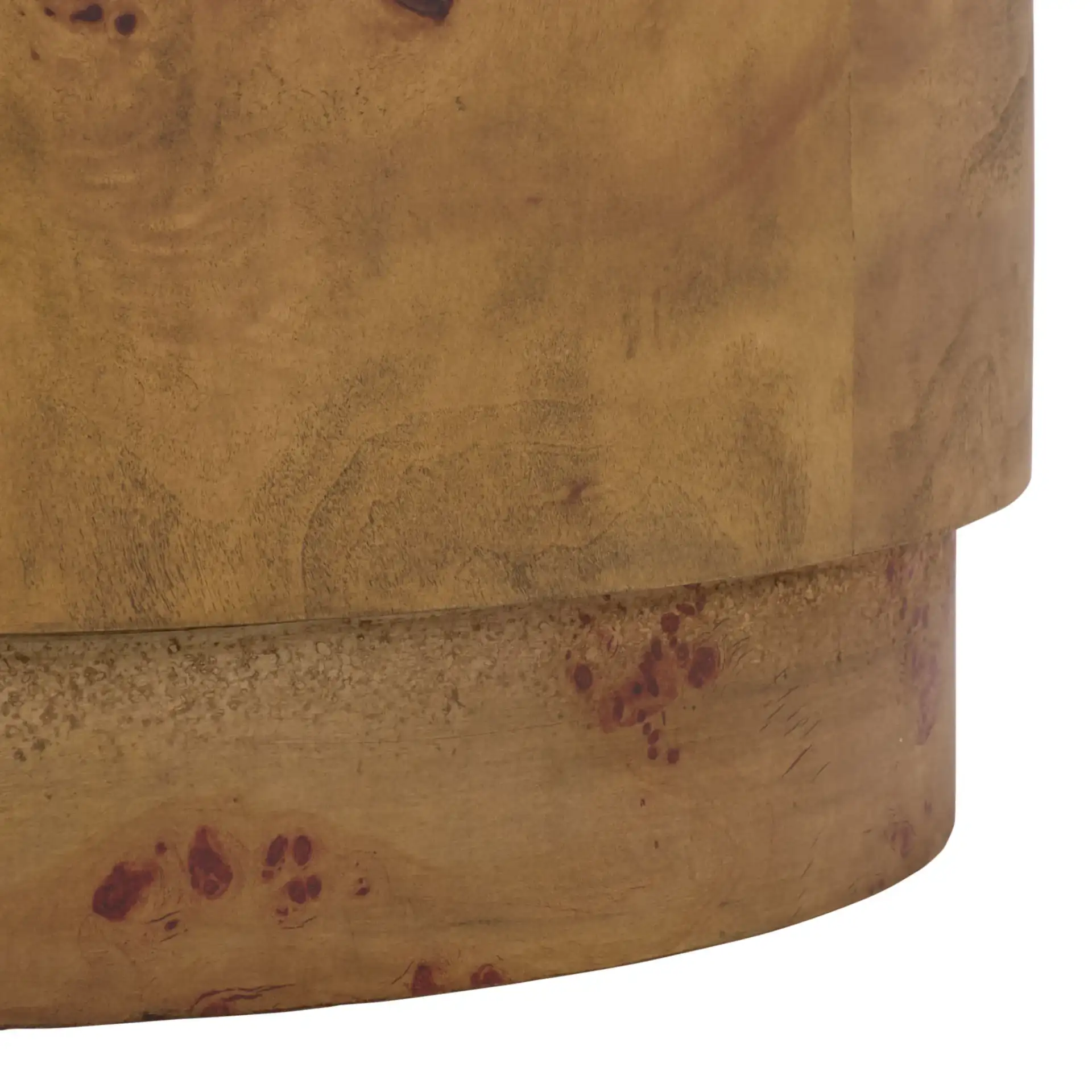 Siya Round Accent Table in Brown, detail view