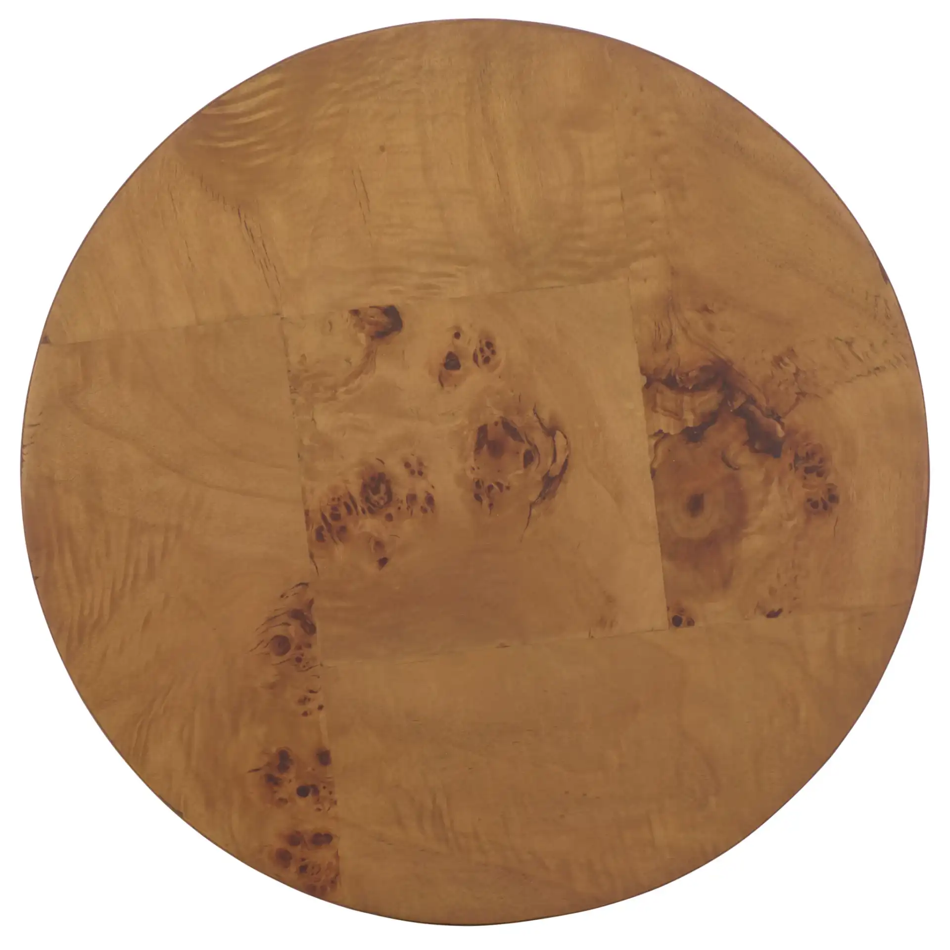 Siya Round Accent Table in Brown, detail view