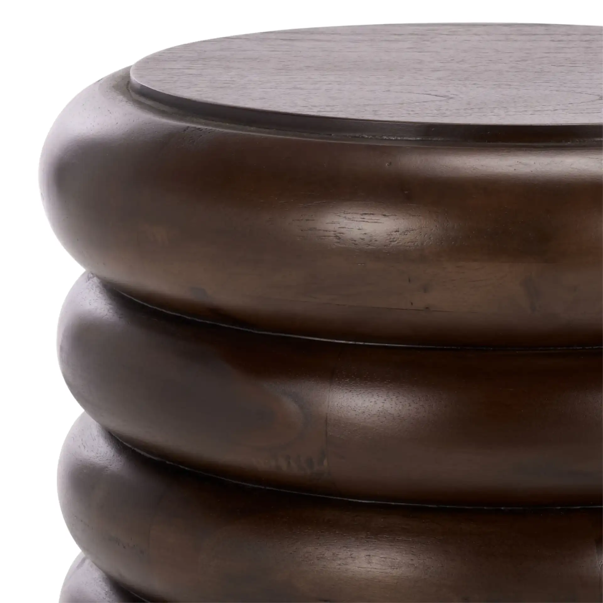 Anatoly Round Accent Table in Brown in a styled room