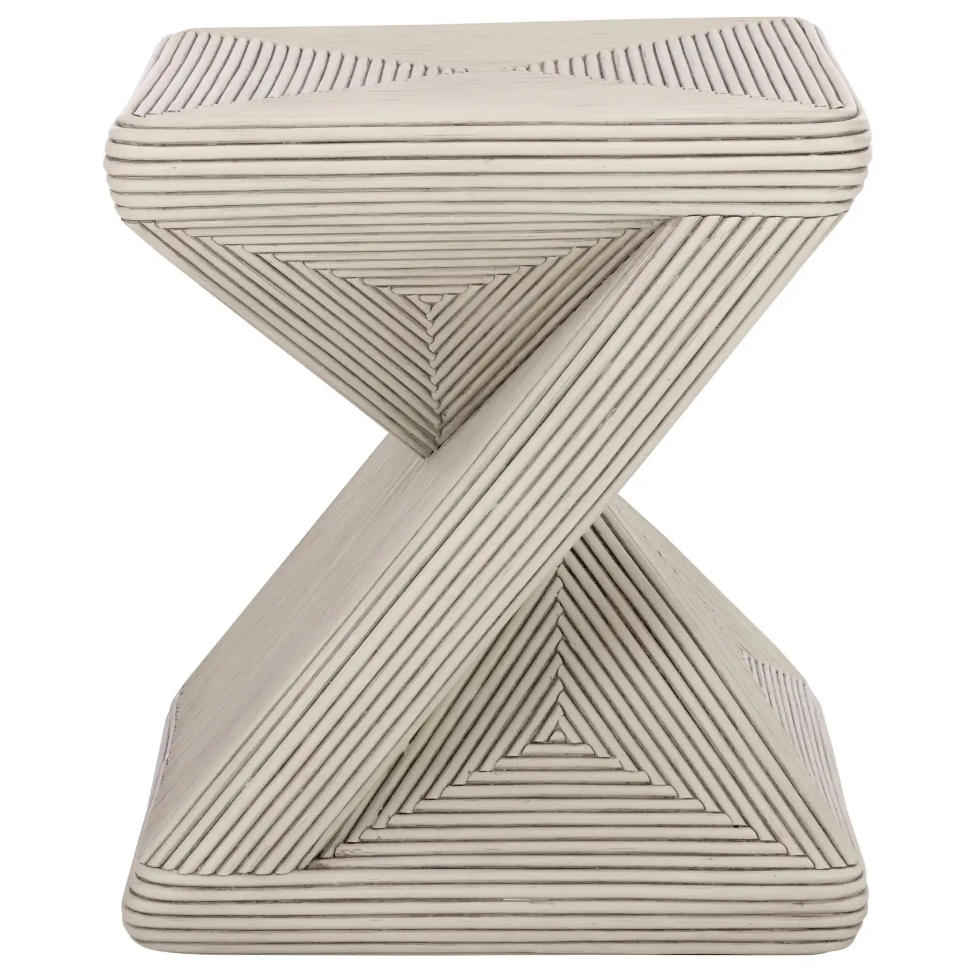 Matvey Accent Table in White Washed, detail view