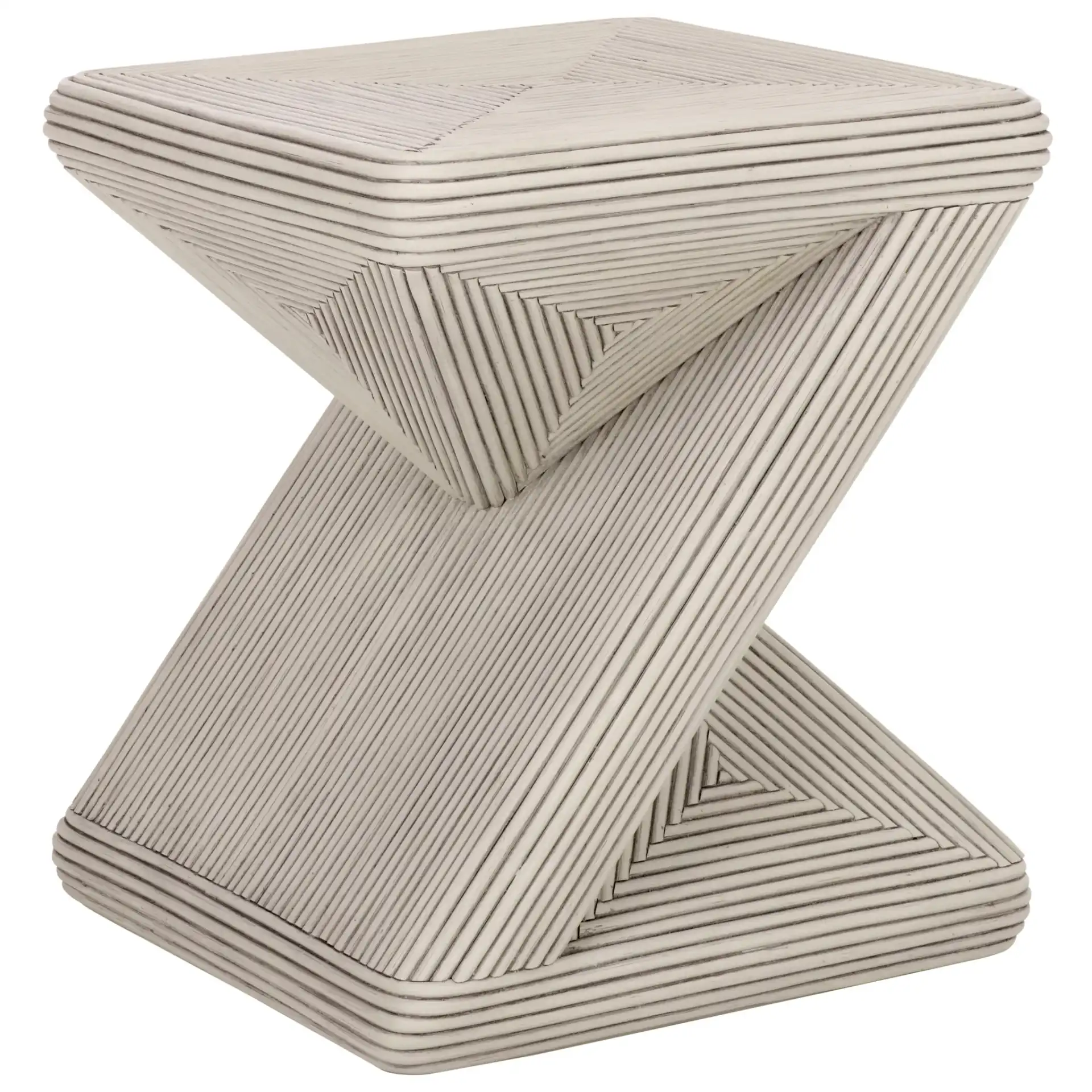 Matvey Accent Table in White Washed, detail view