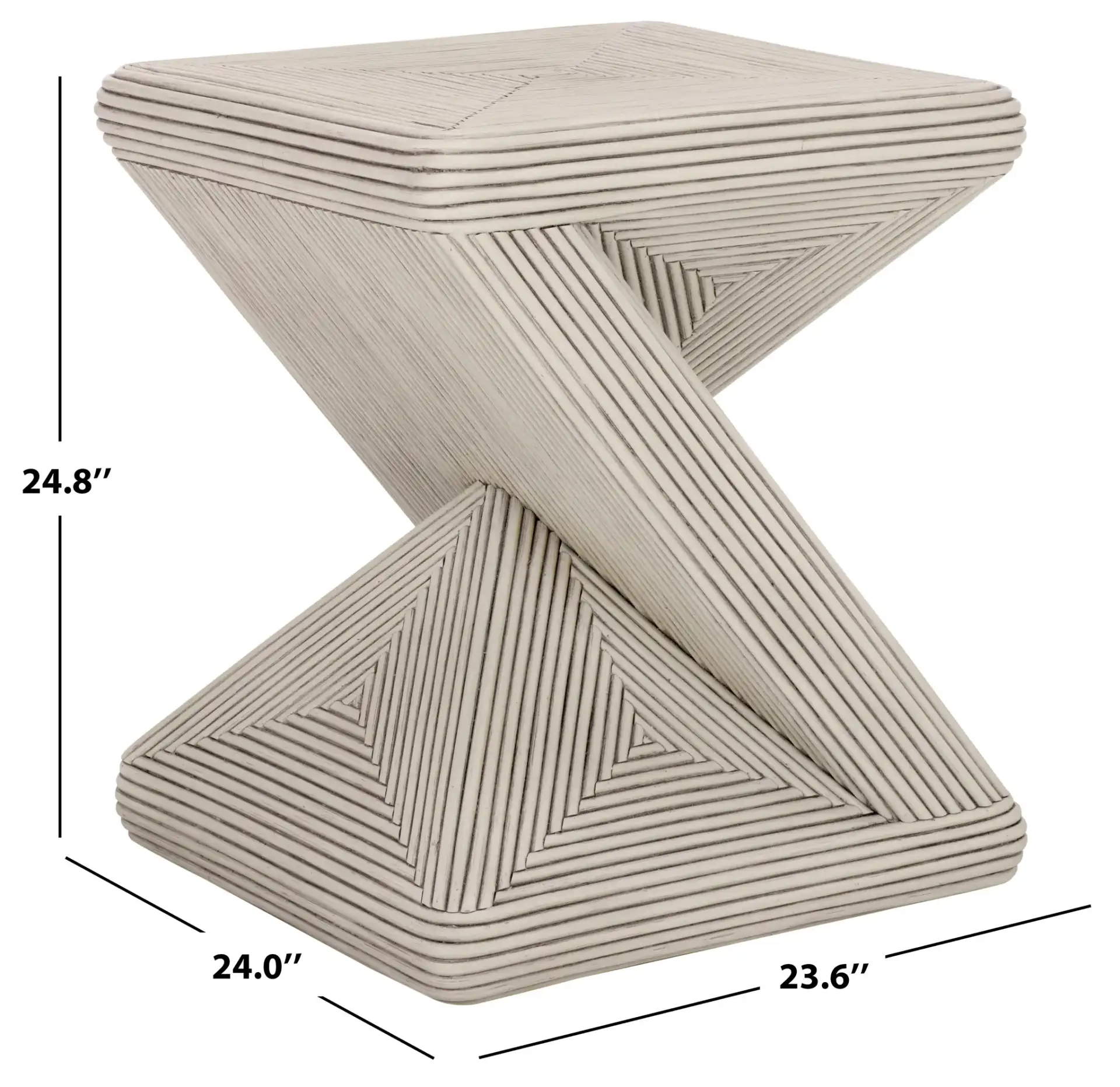 Matvey Accent Table in White Washed, detail view