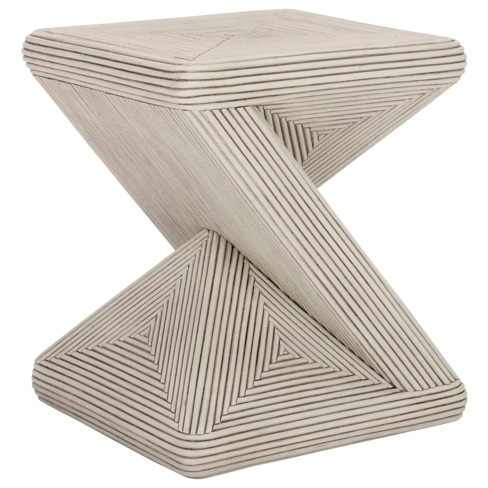 Matvey Accent Table in White Washed, detail view