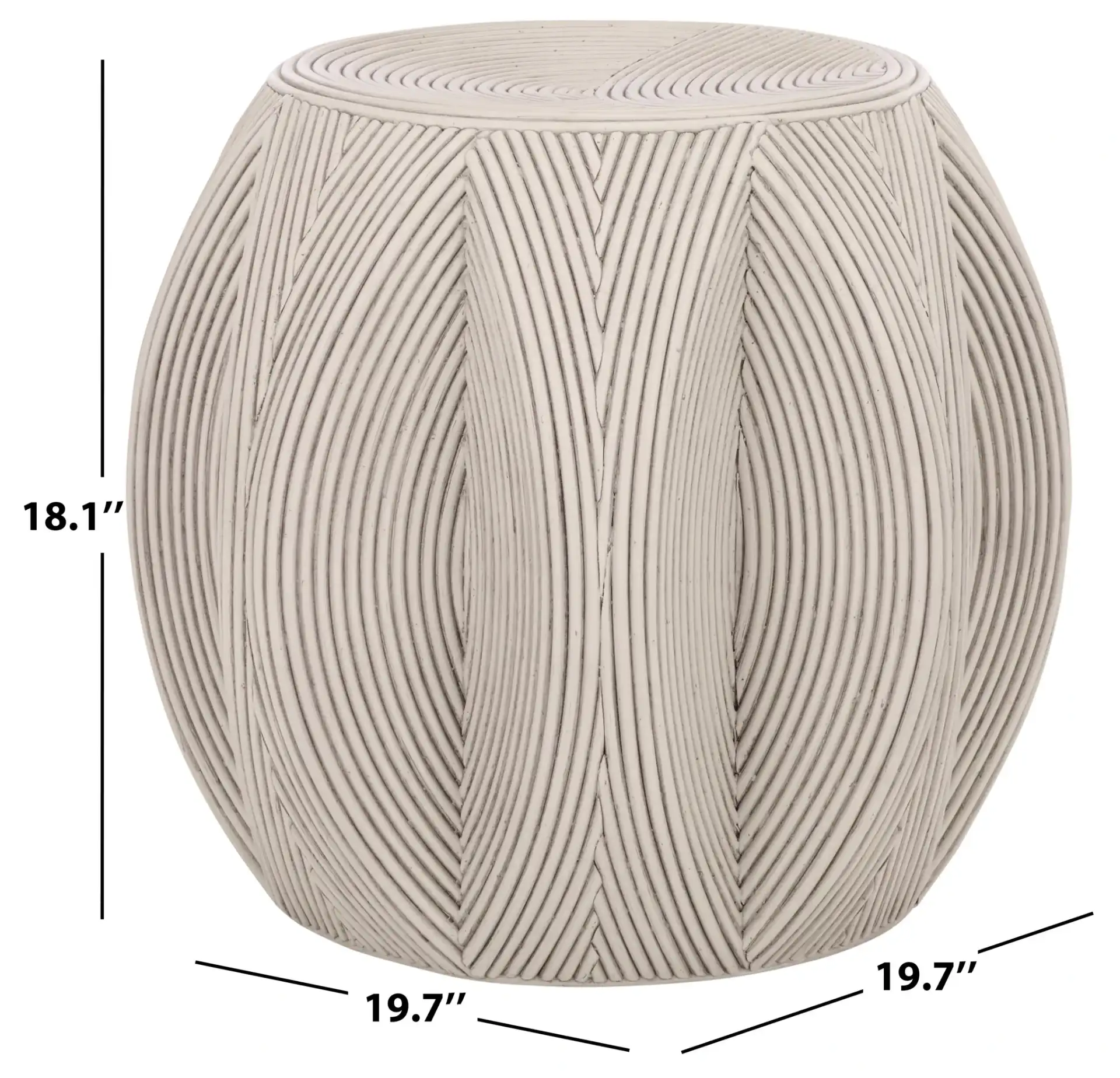 Oleg Accent Table in White Washed, detail view