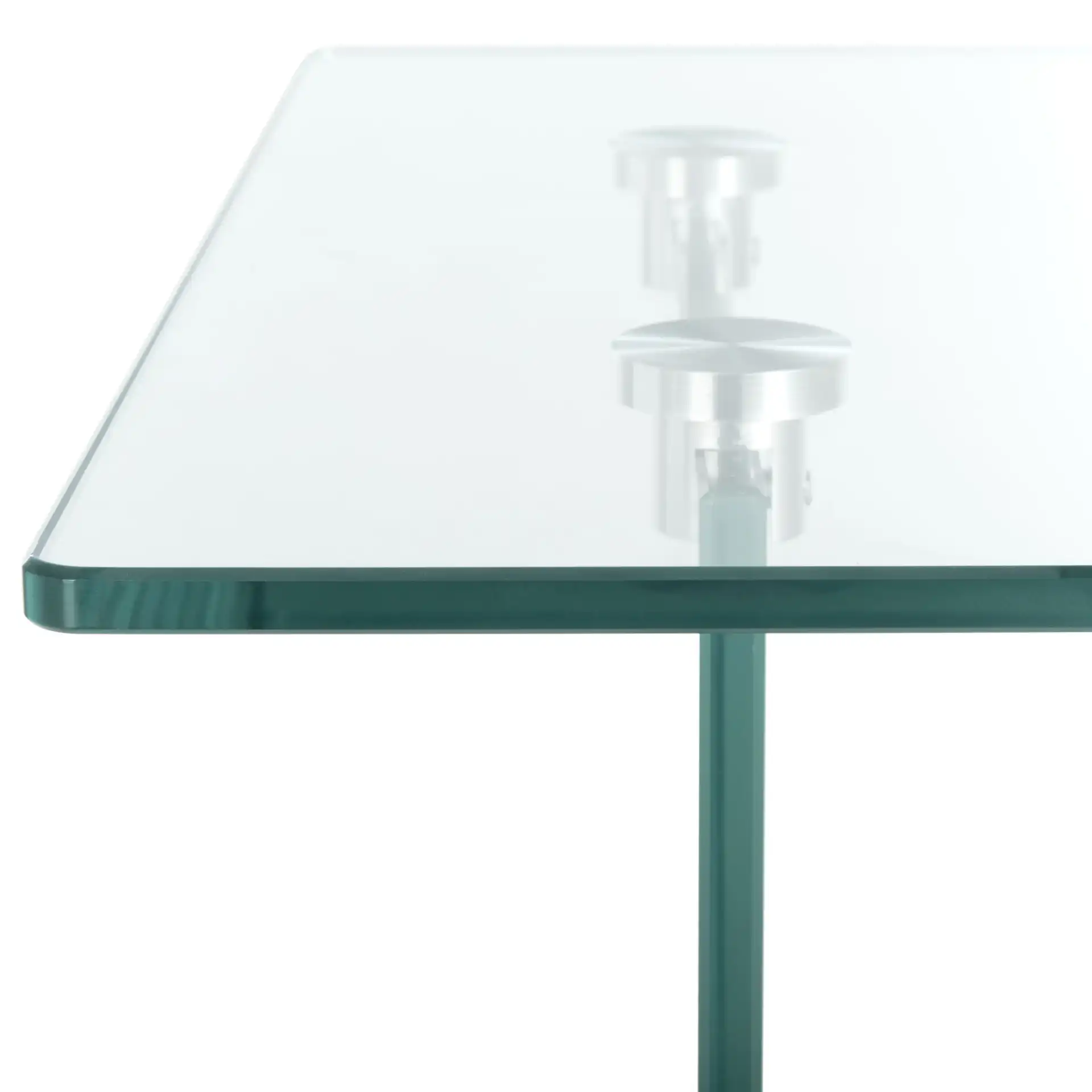 Kayley Accent Table in Clear / Black Oak in a styled room