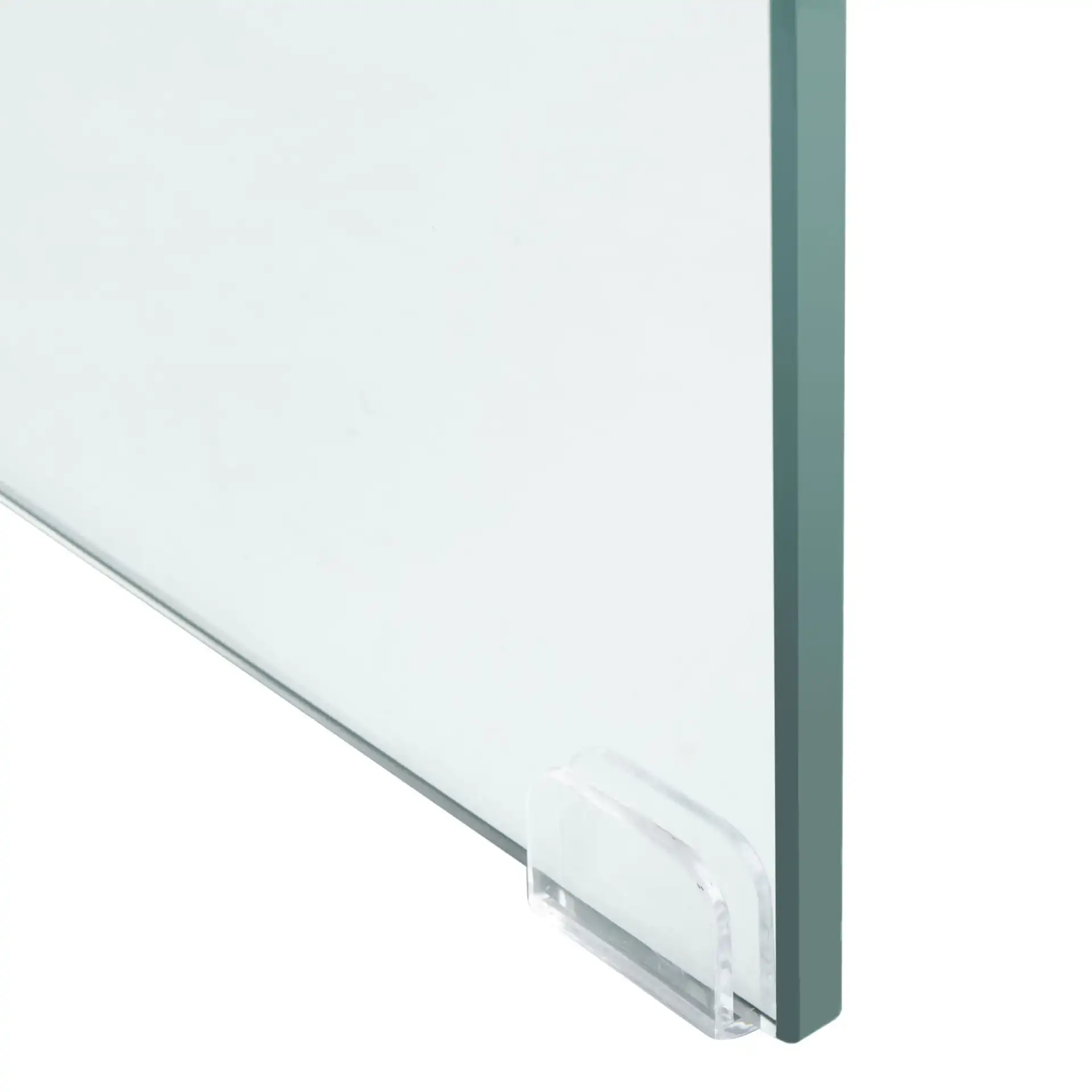 Kayley Accent Table in Clear / Black Oak, detail view