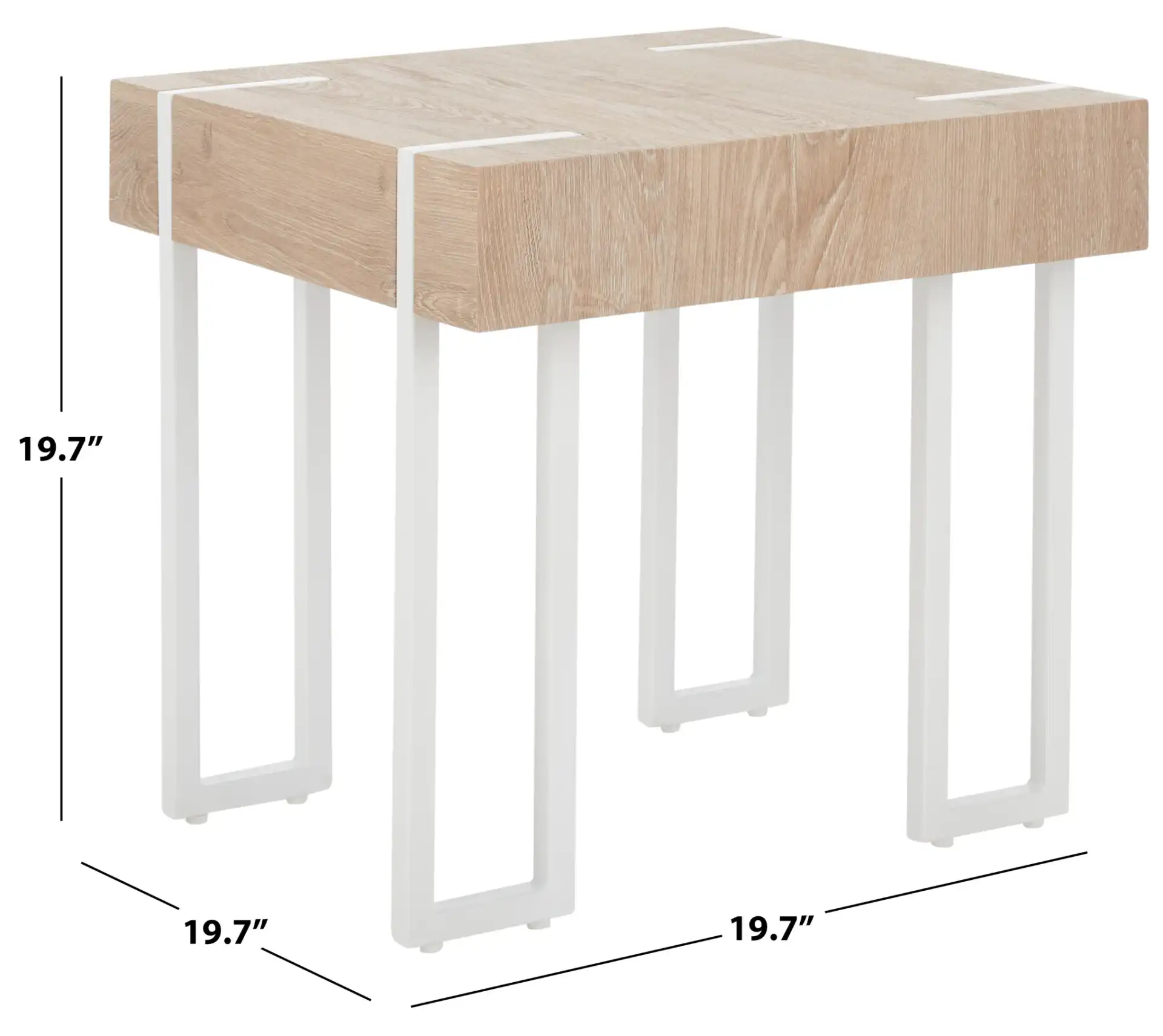 Aberton End Table in Natural / White, detail view