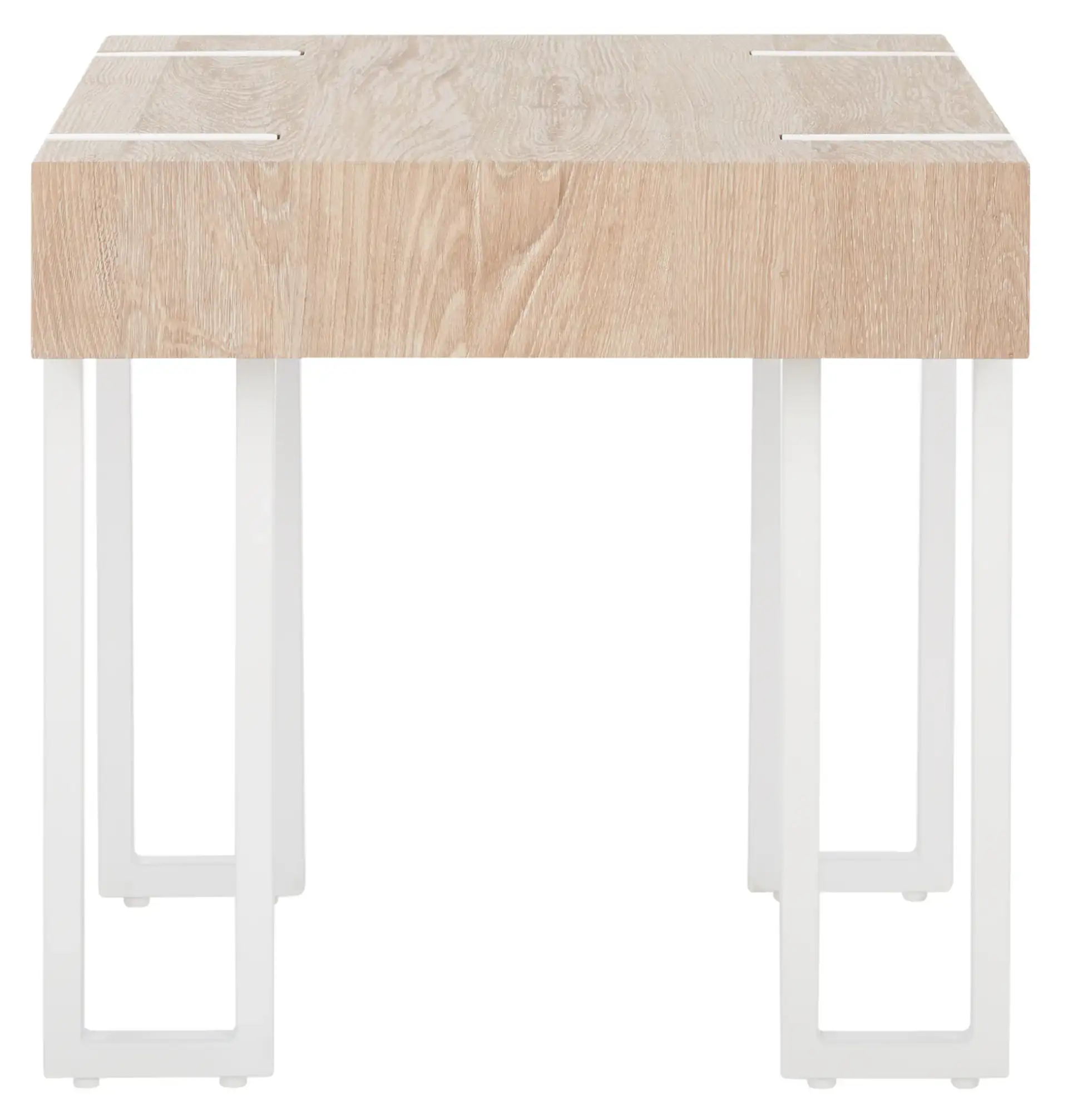 Aberton End Table in Natural / White
