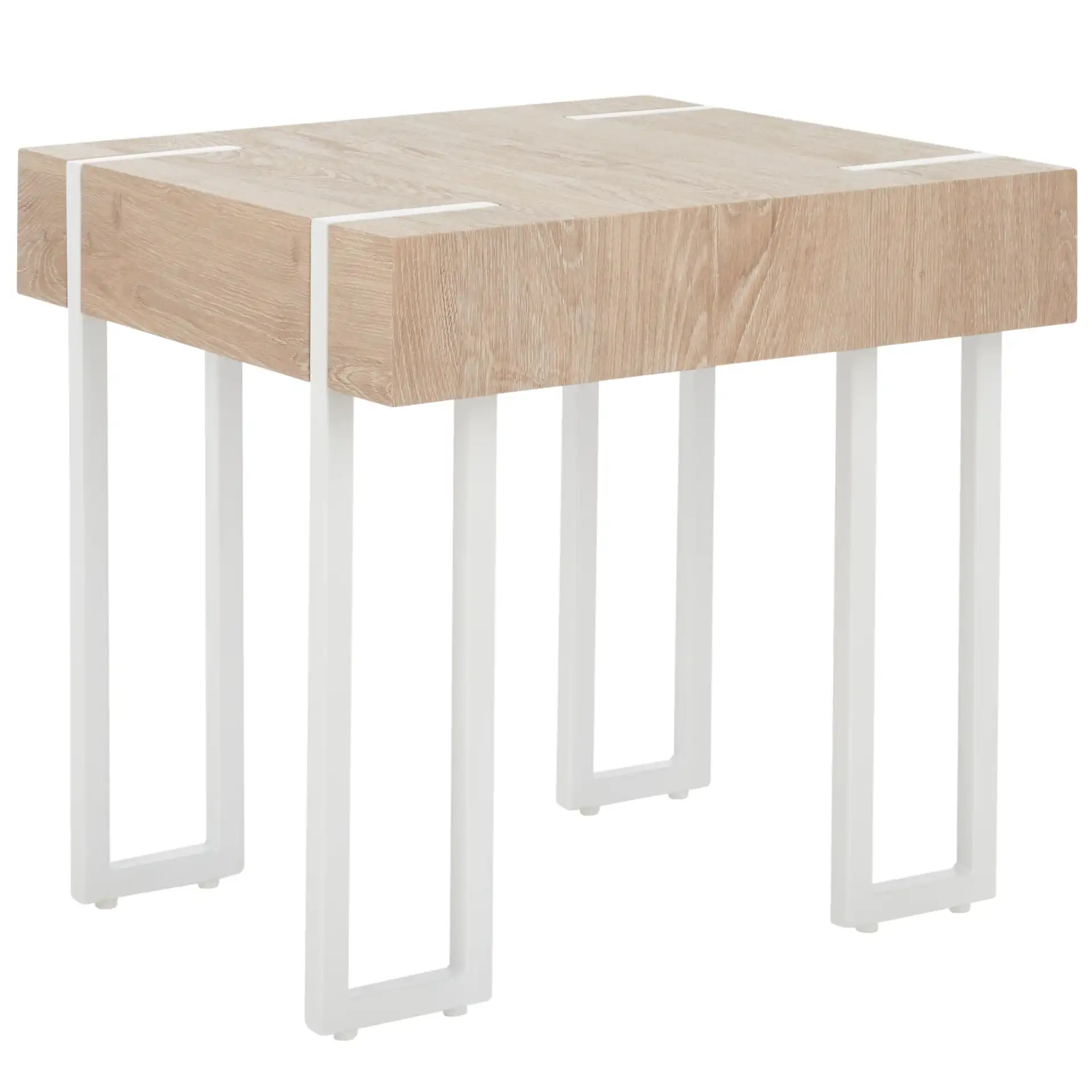 Aberton End Table in Natural / White, detail view