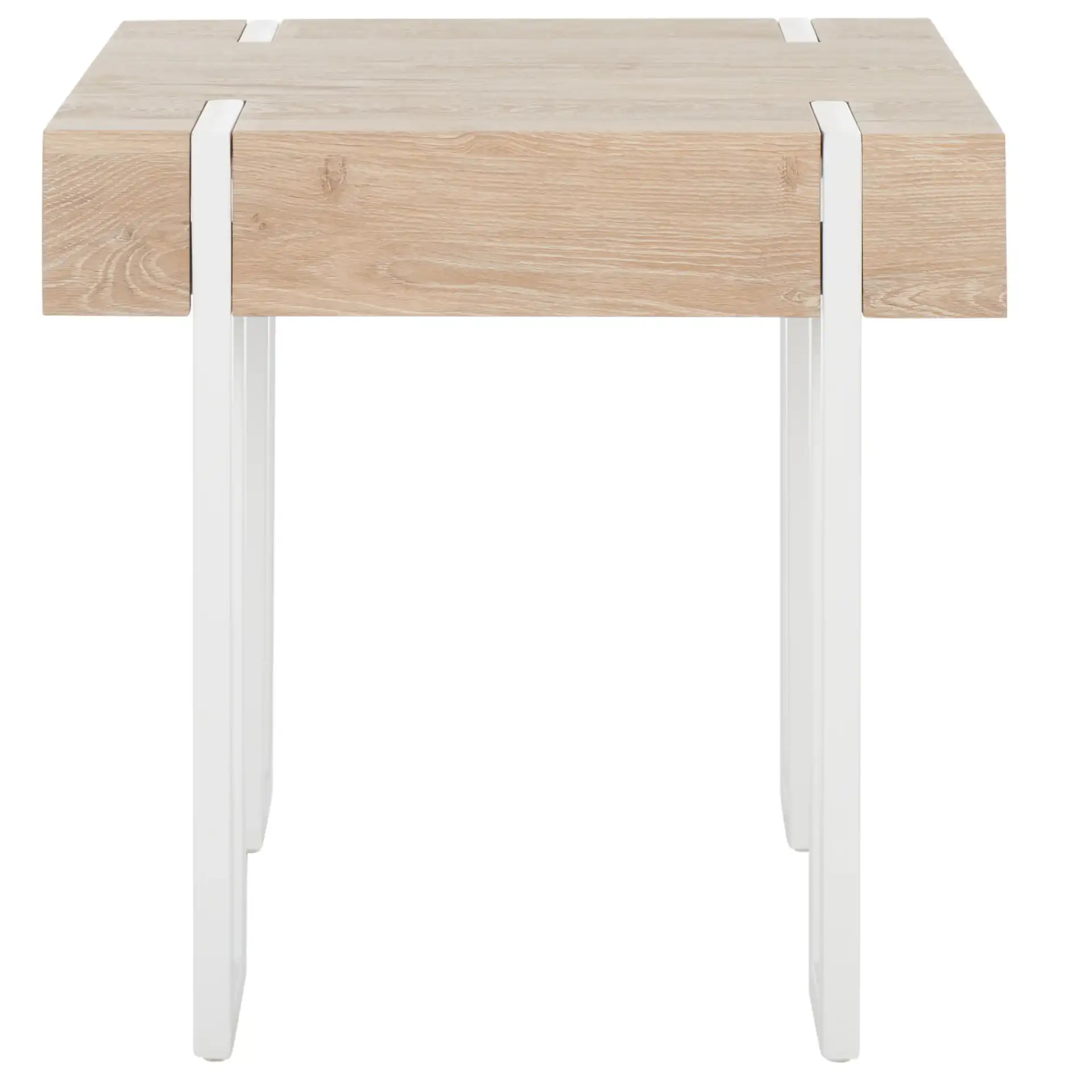 Aberton End Table in Natural / White, detail view
