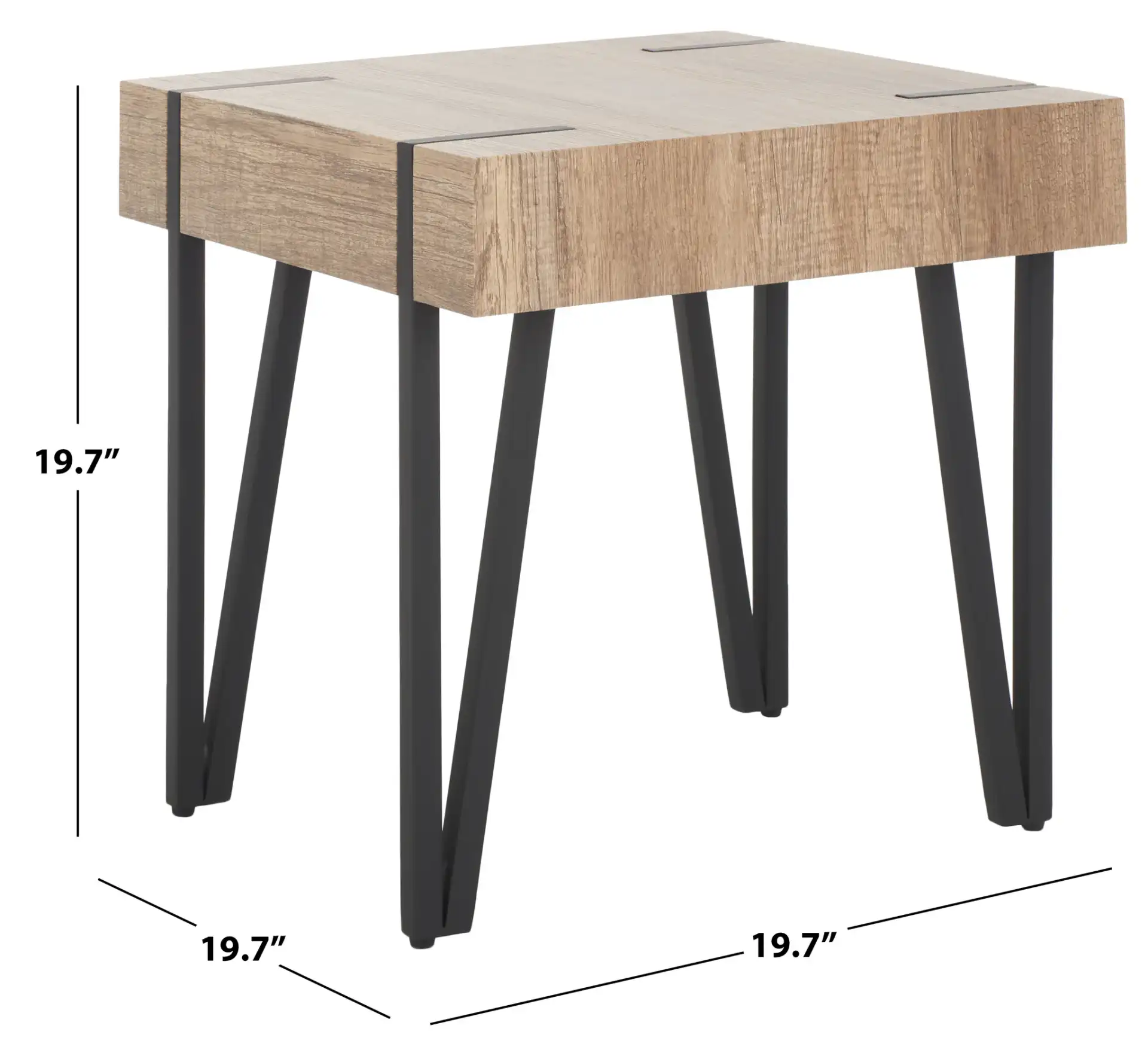 Alyssa End Table in Multibrown / Black, detail view