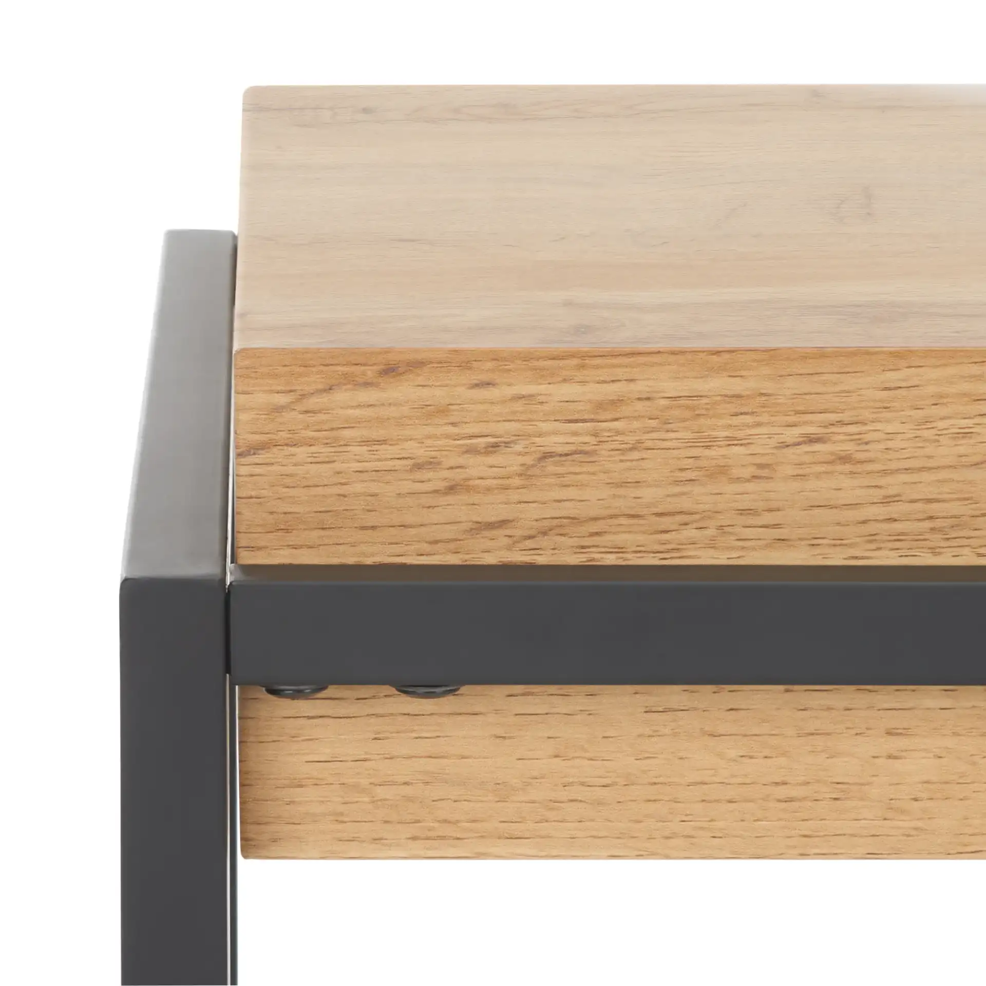 Edgefield End Table in Natural / Black in a styled room