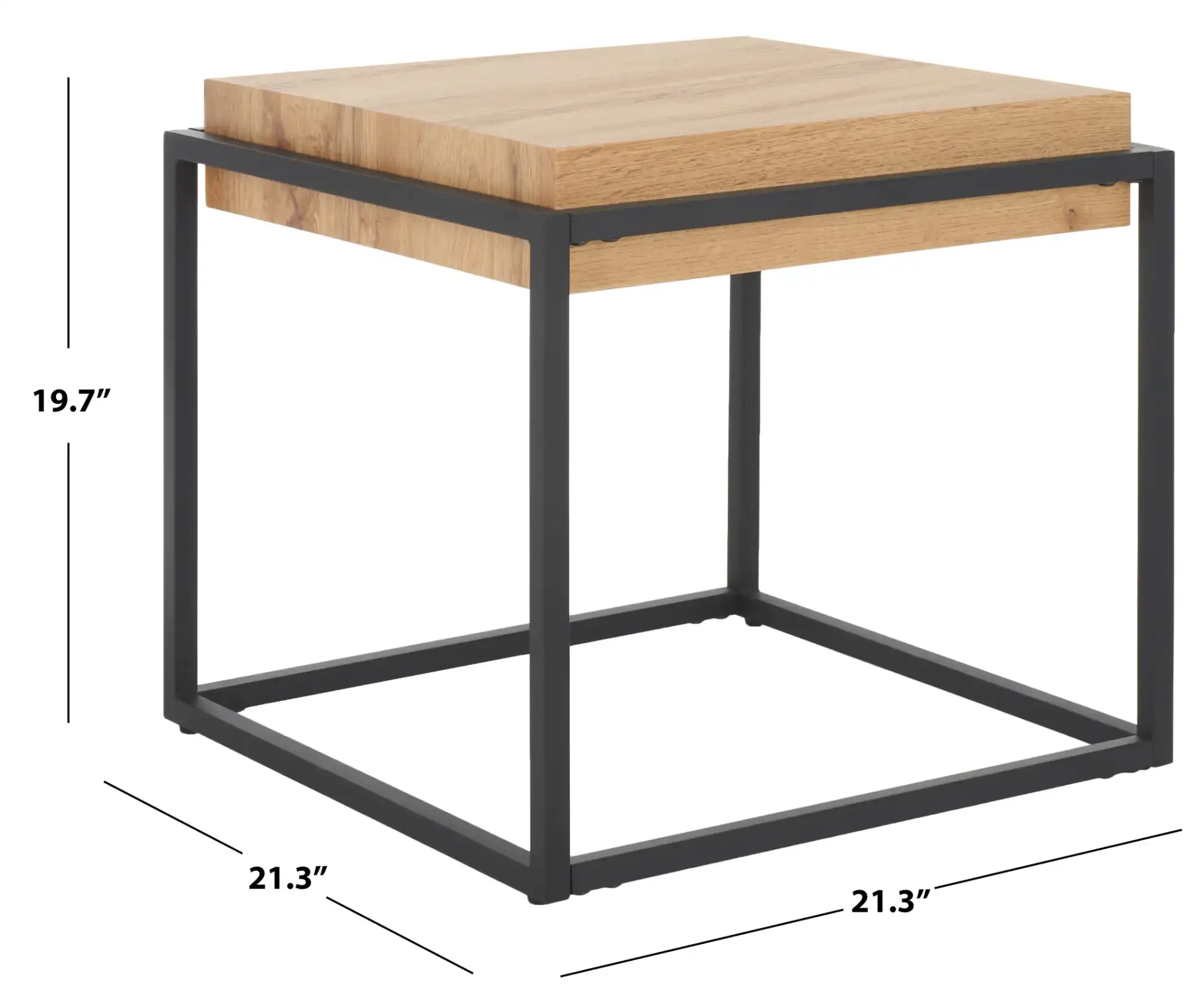Edgefield End Table in Natural / Black, detail view