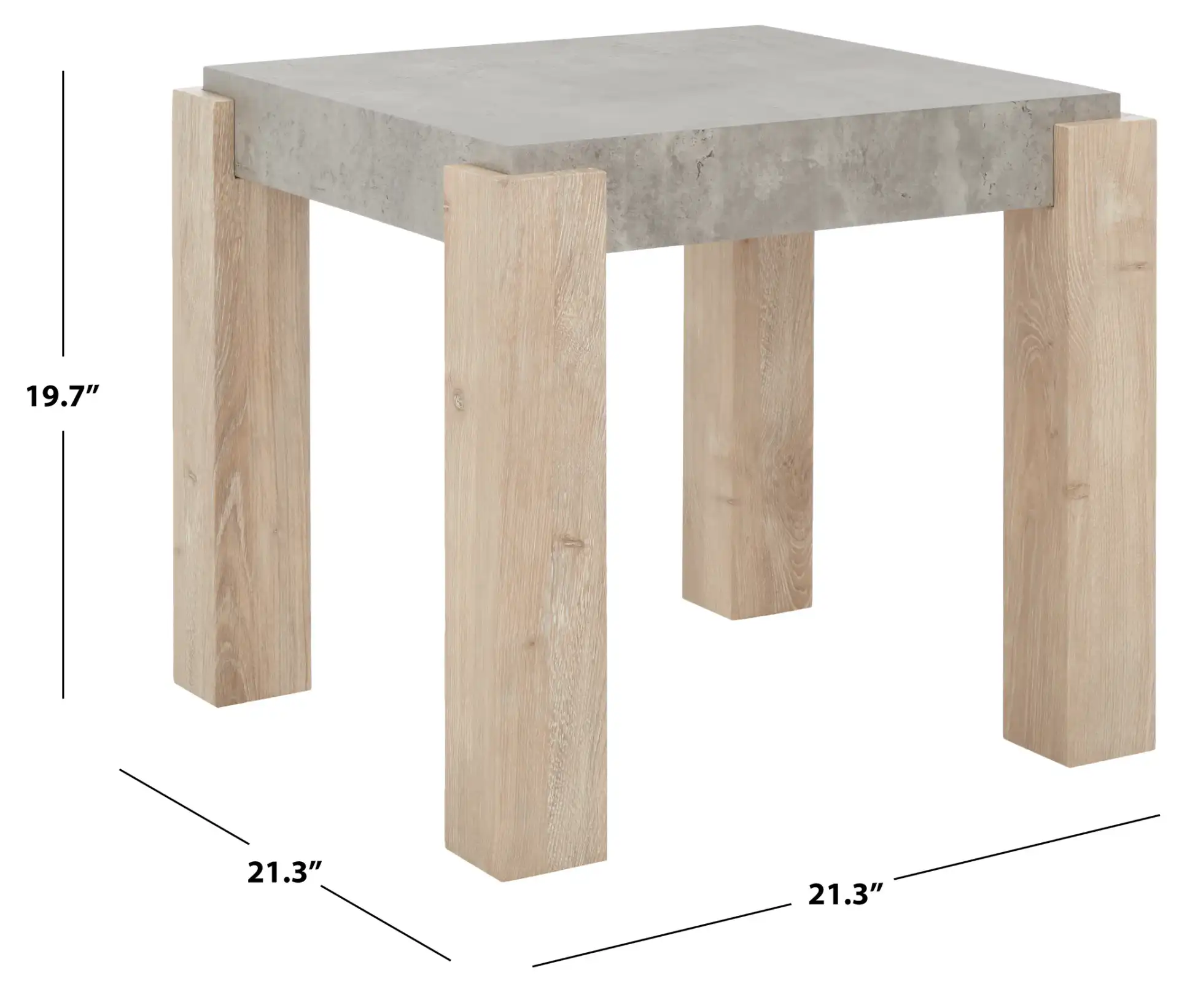 Coromio End Table in Light Gray / Natural, detail view