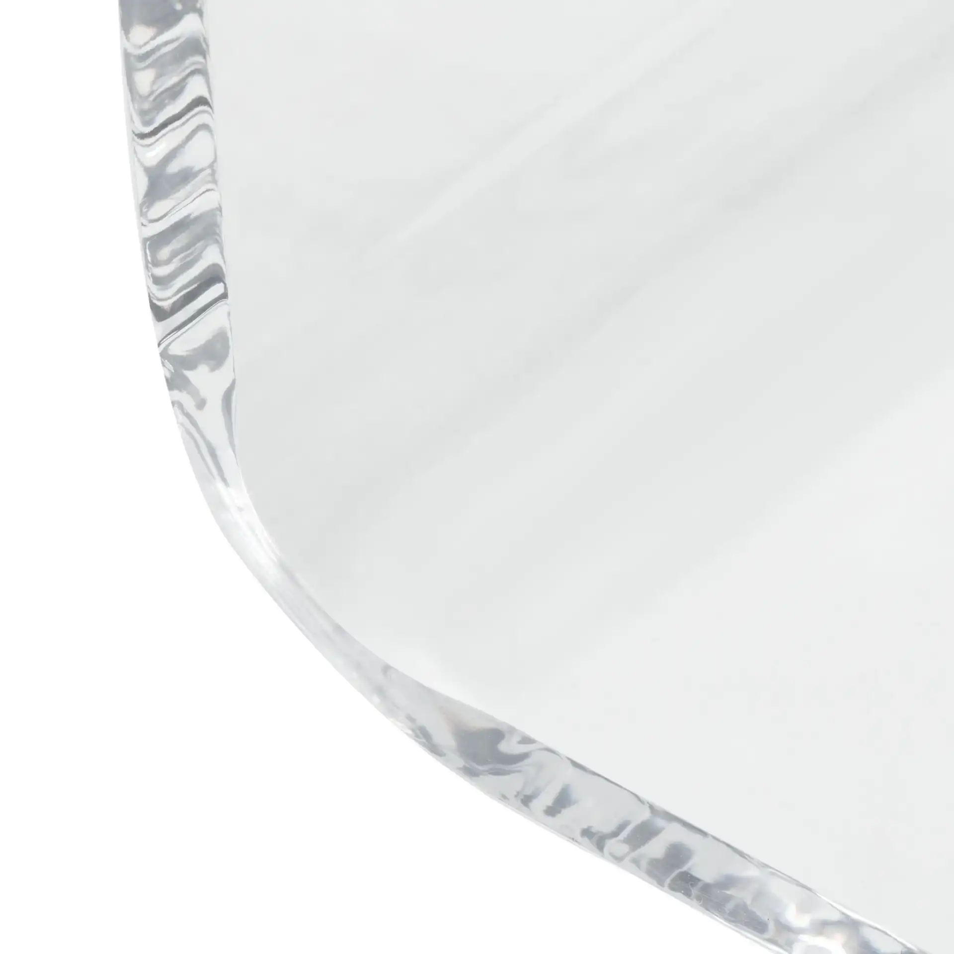 Upton Acrylic Side Table in Clear, detail view