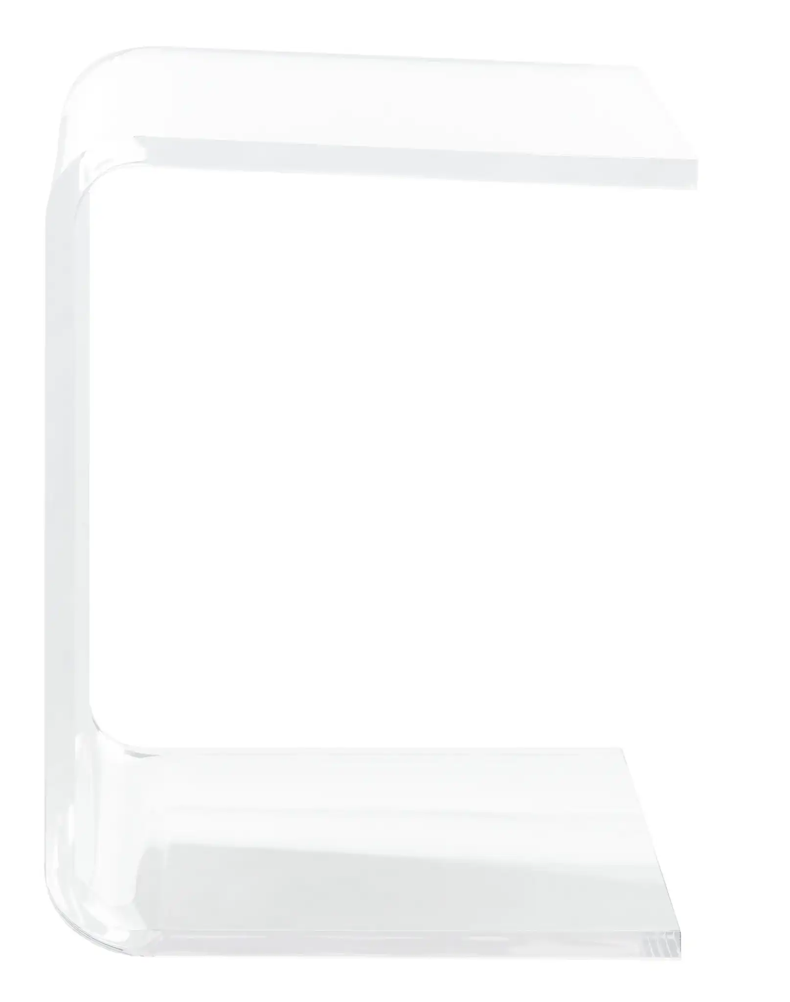 Upton Acrylic Side Table in Clear, detail view