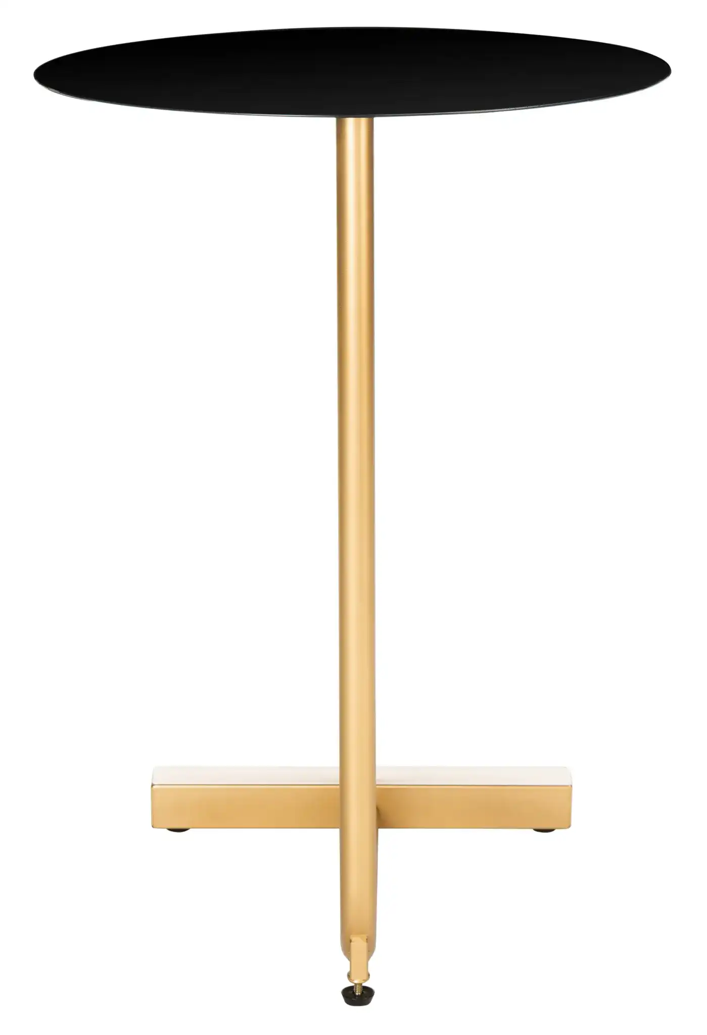 Haylee Round Side Table in White / Gold, detail view