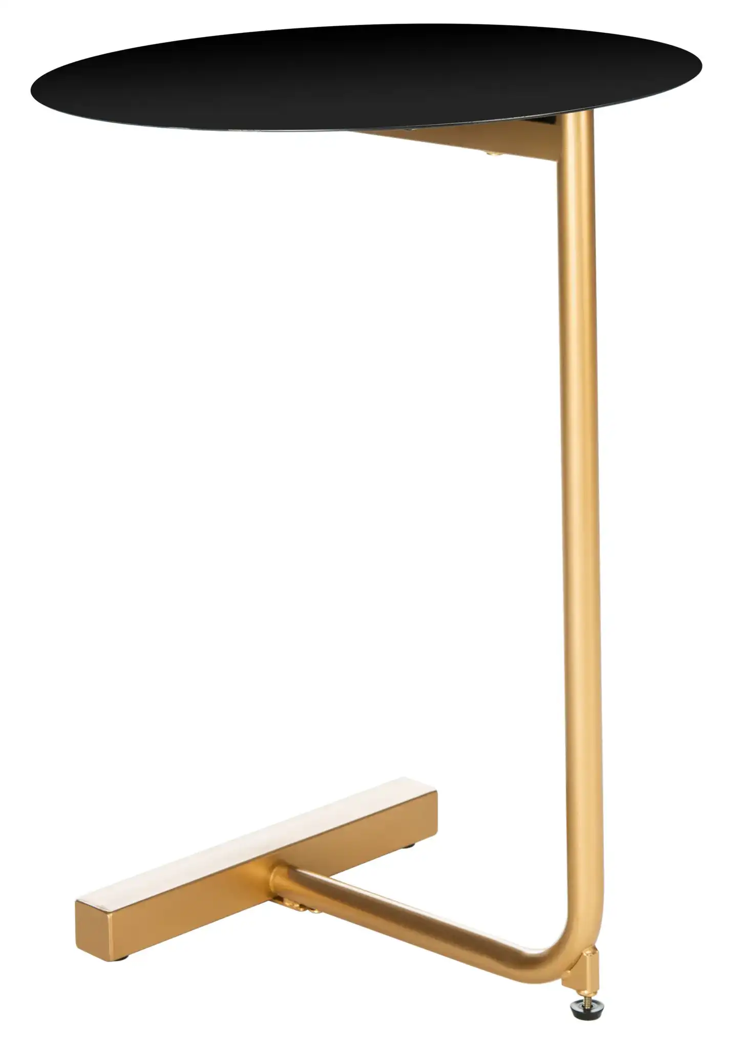 Haylee Round Side Table in White / Gold, detail view