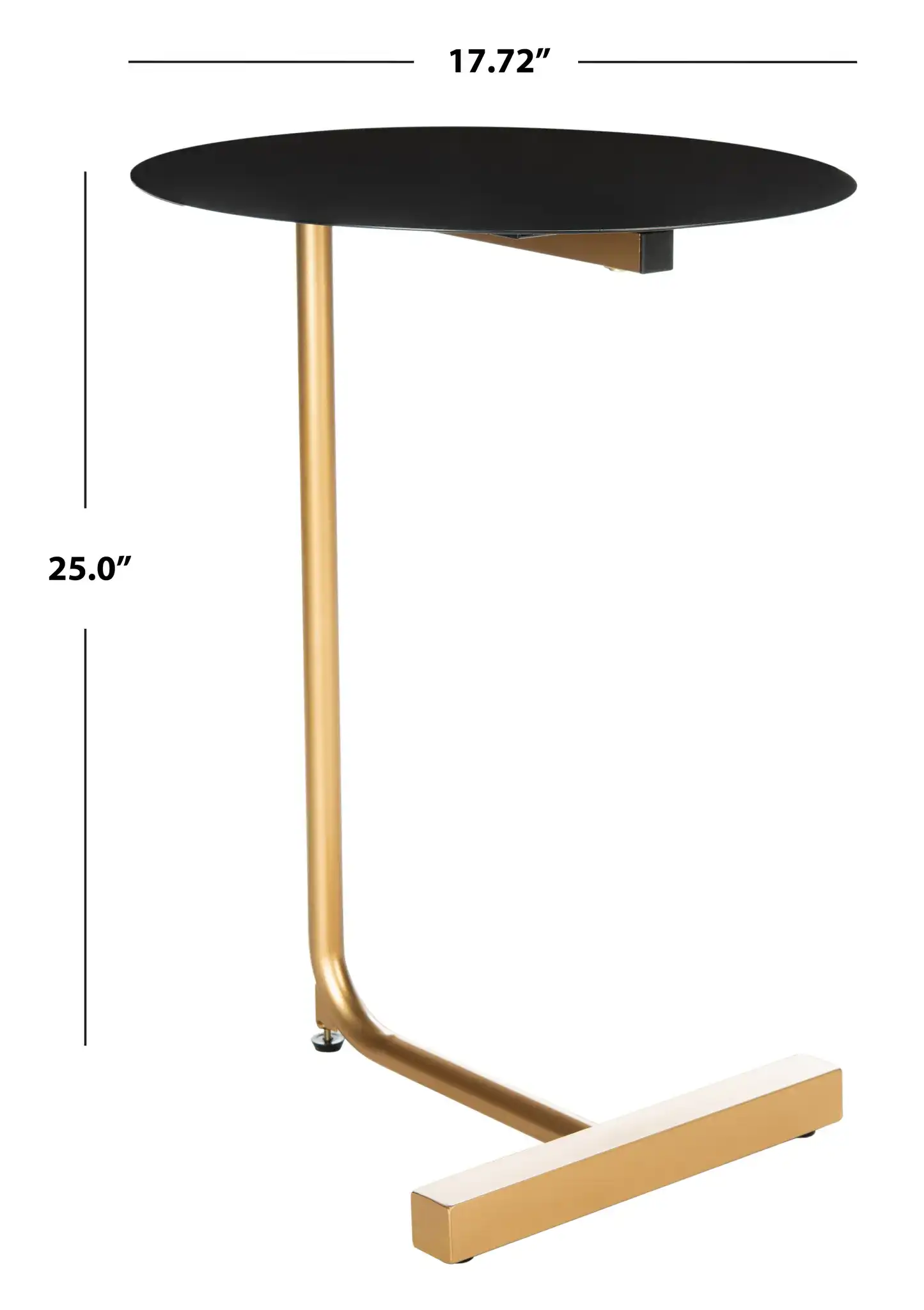 Haylee Round Side Table in White / Gold, detail view
