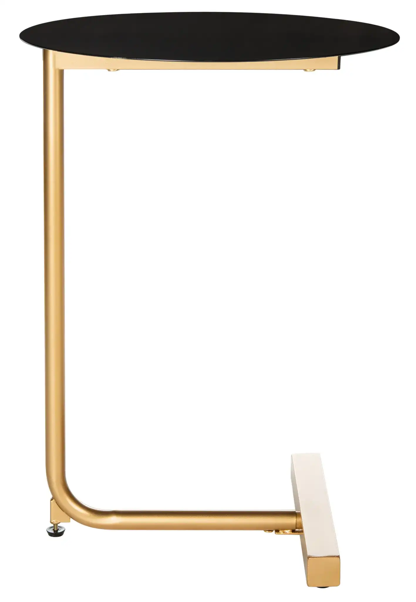 Haylee Round Side Table in White / Gold, detail view
