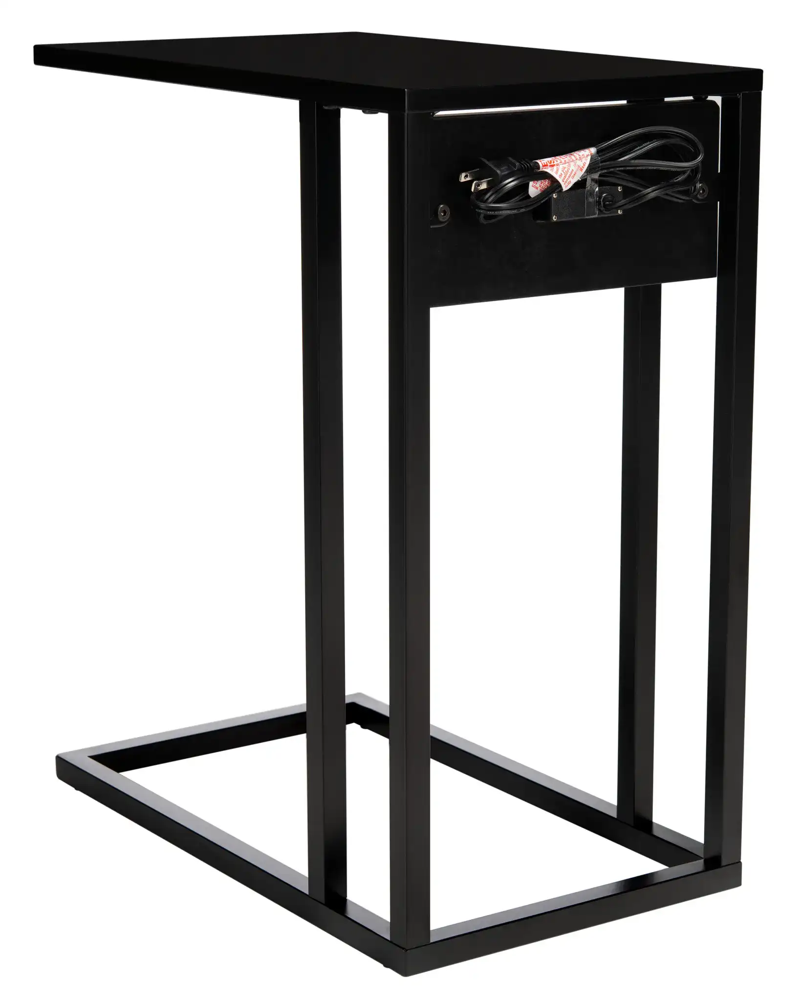 Portland Usb Side Table in Black, detail view