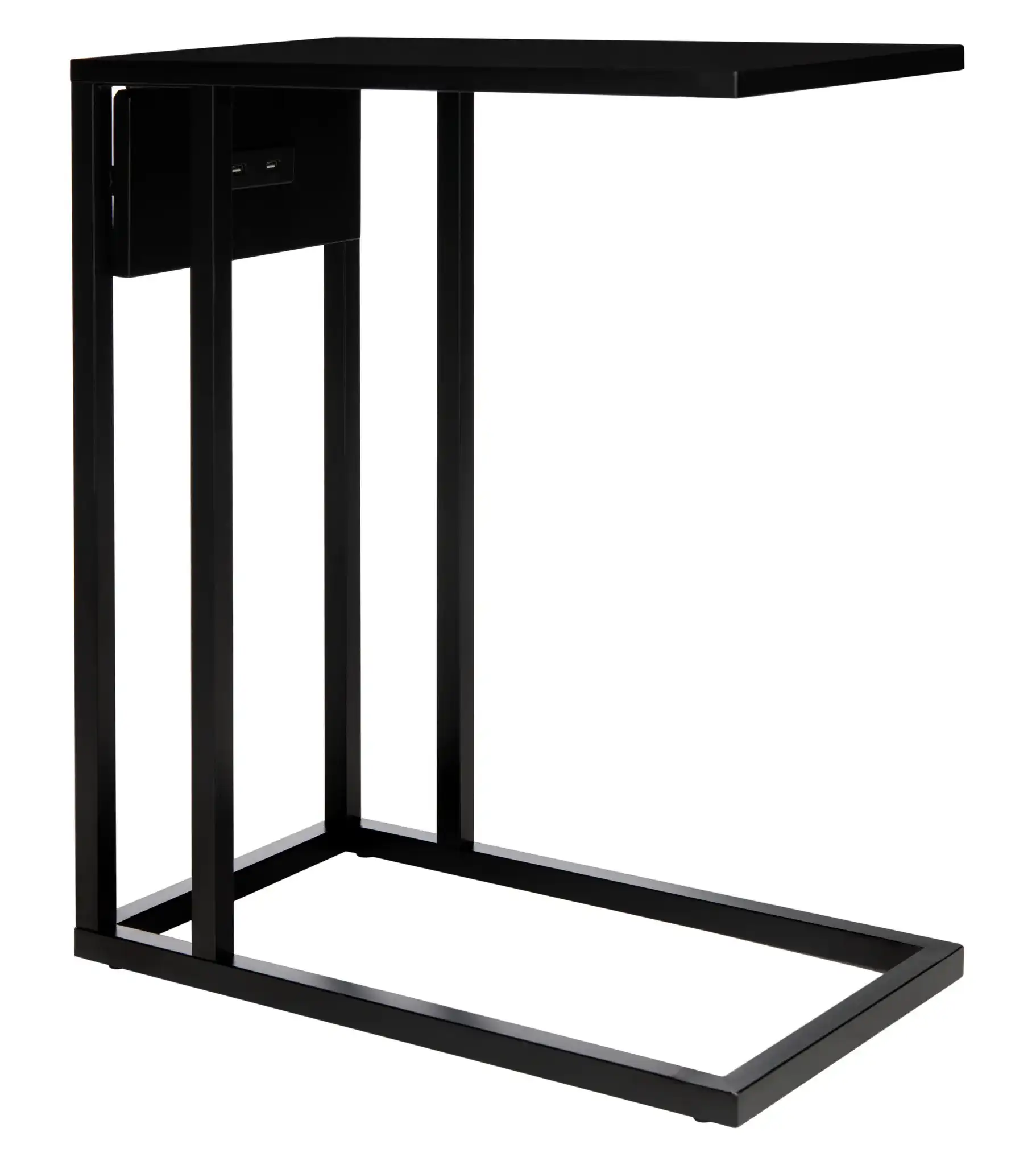 Portland Usb Side Table in Black, detail view