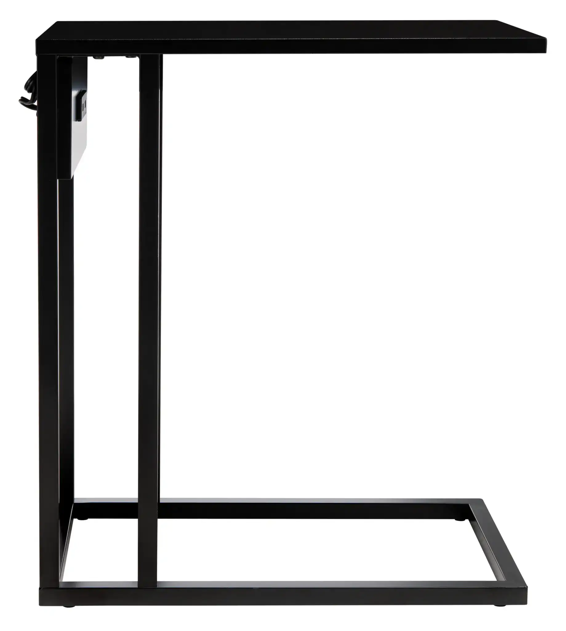 Portland Usb Side Table in Black, detail view