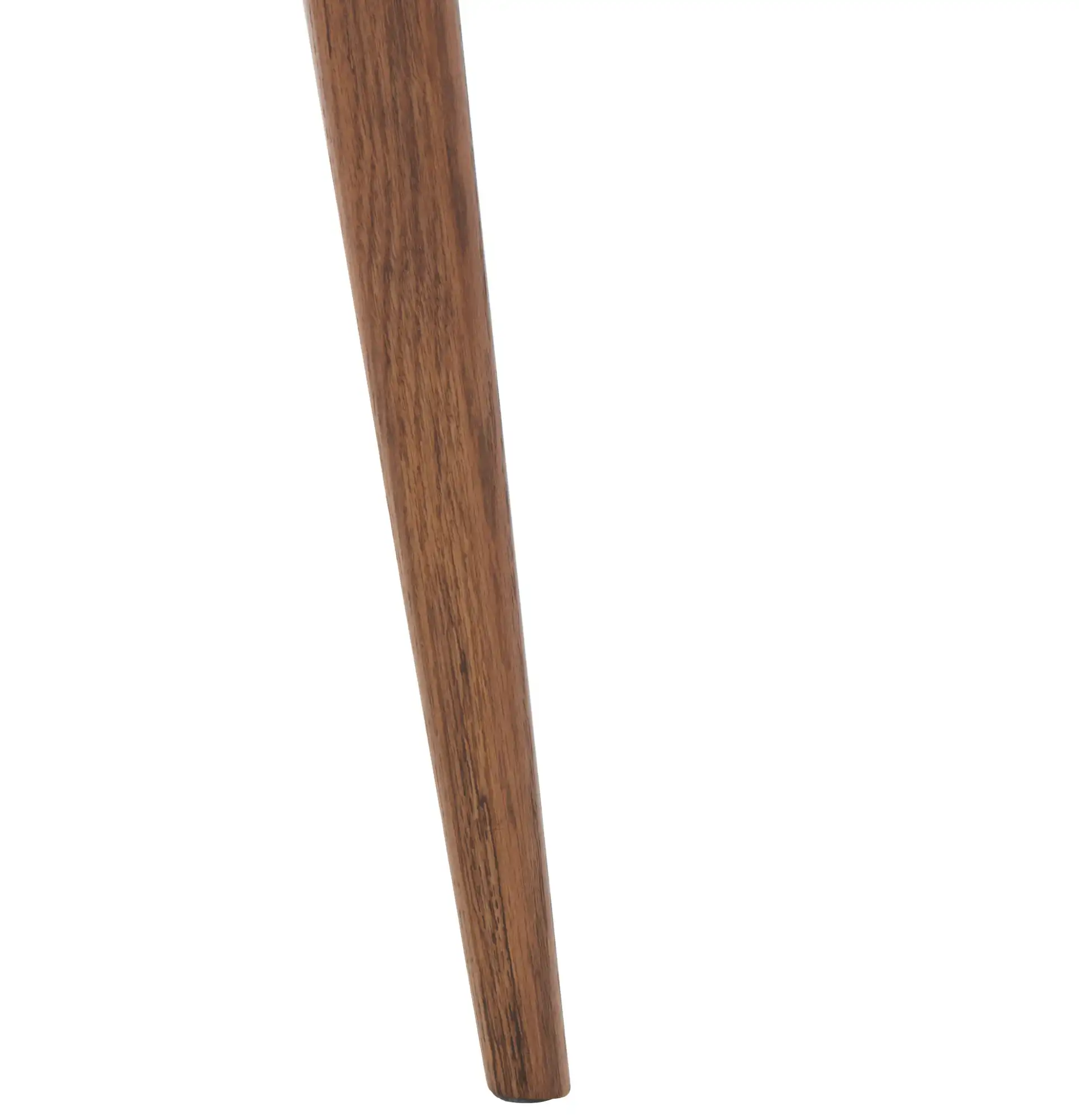 Karina Square End Table in White Ceramic Faux Marble / Walnut, detail view