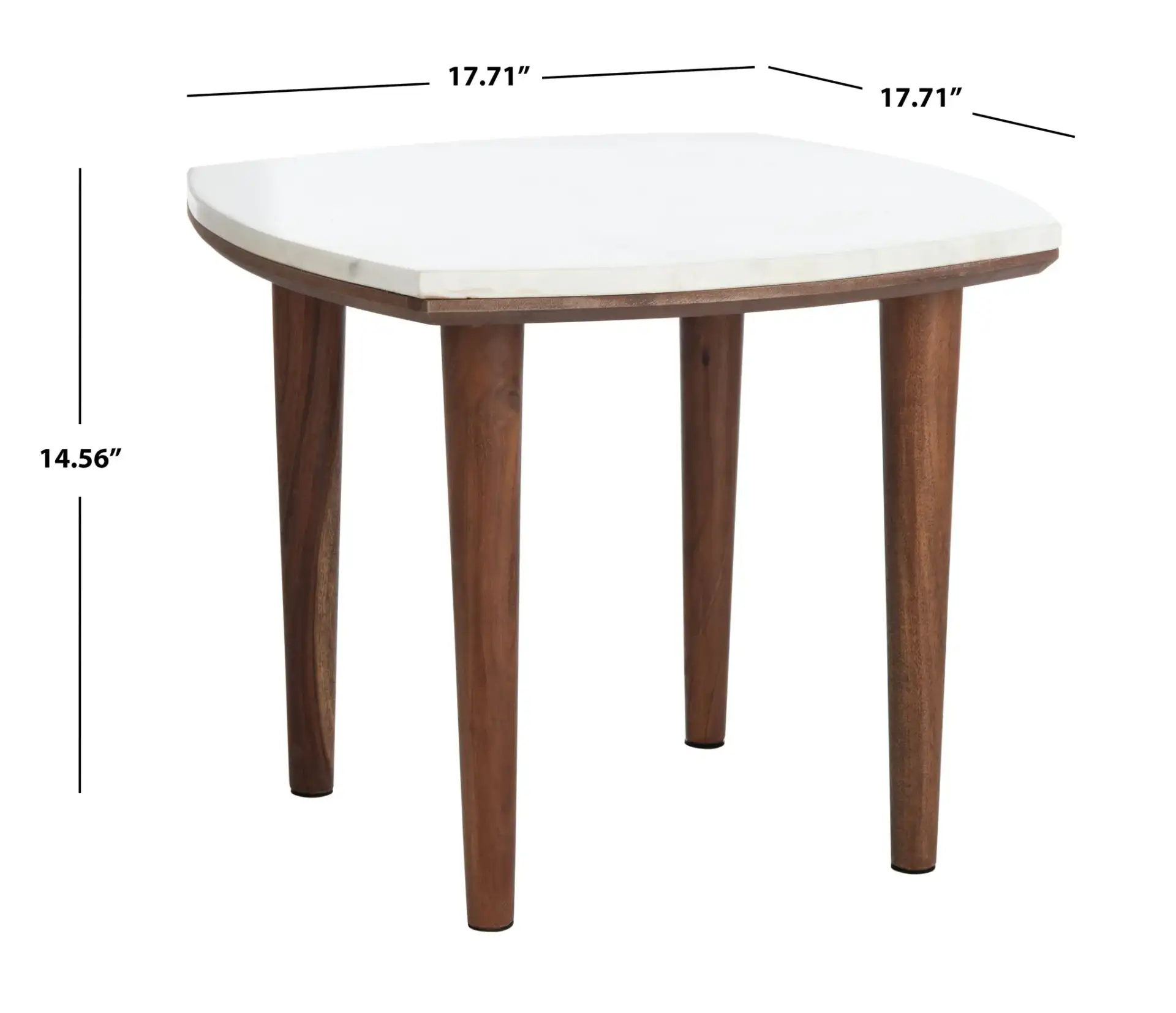 Lara Marble Side Table in White Washed / White, detail view