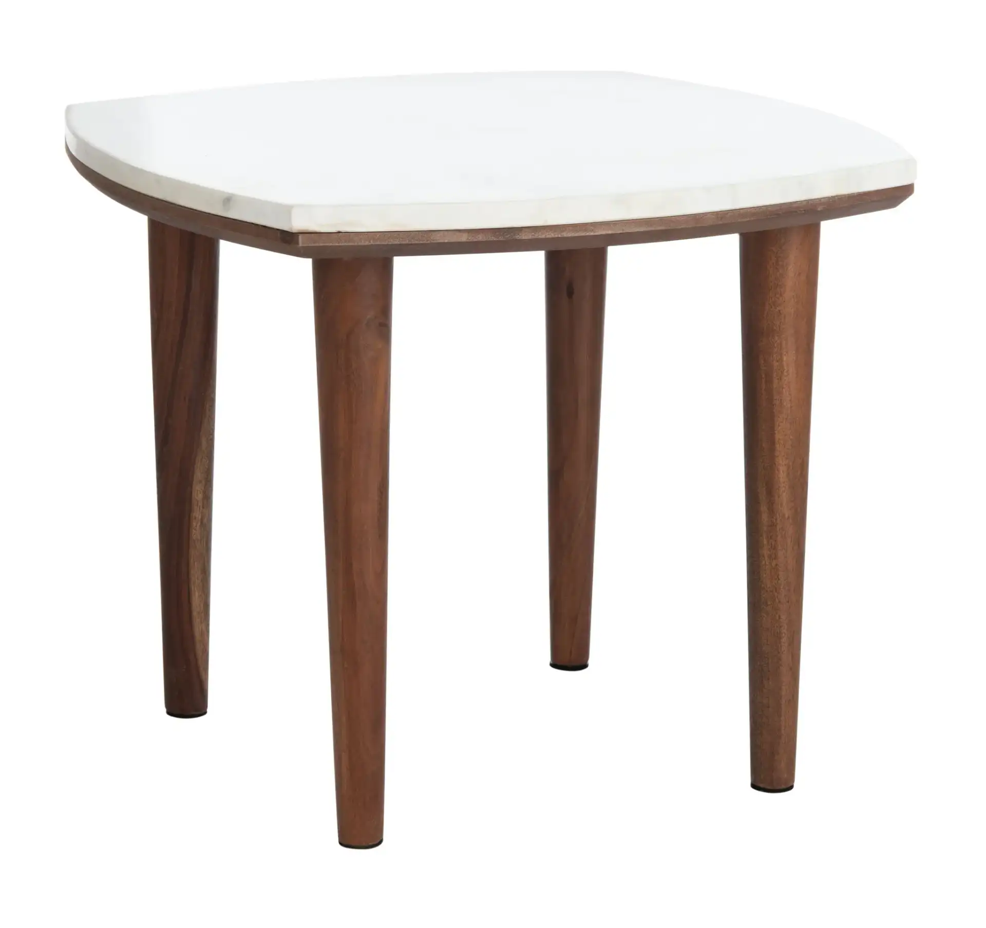 Lara Marble Side Table in White Washed / White, detail view