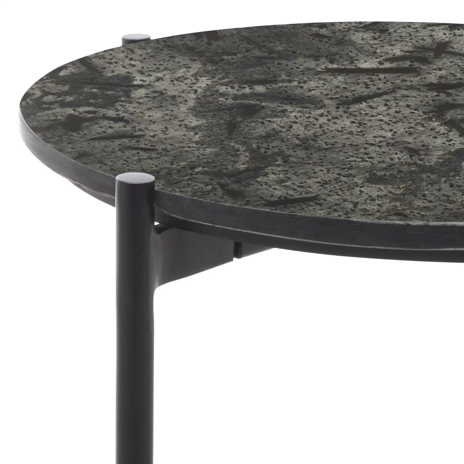 Pratt Round Side Table in Black in a styled room