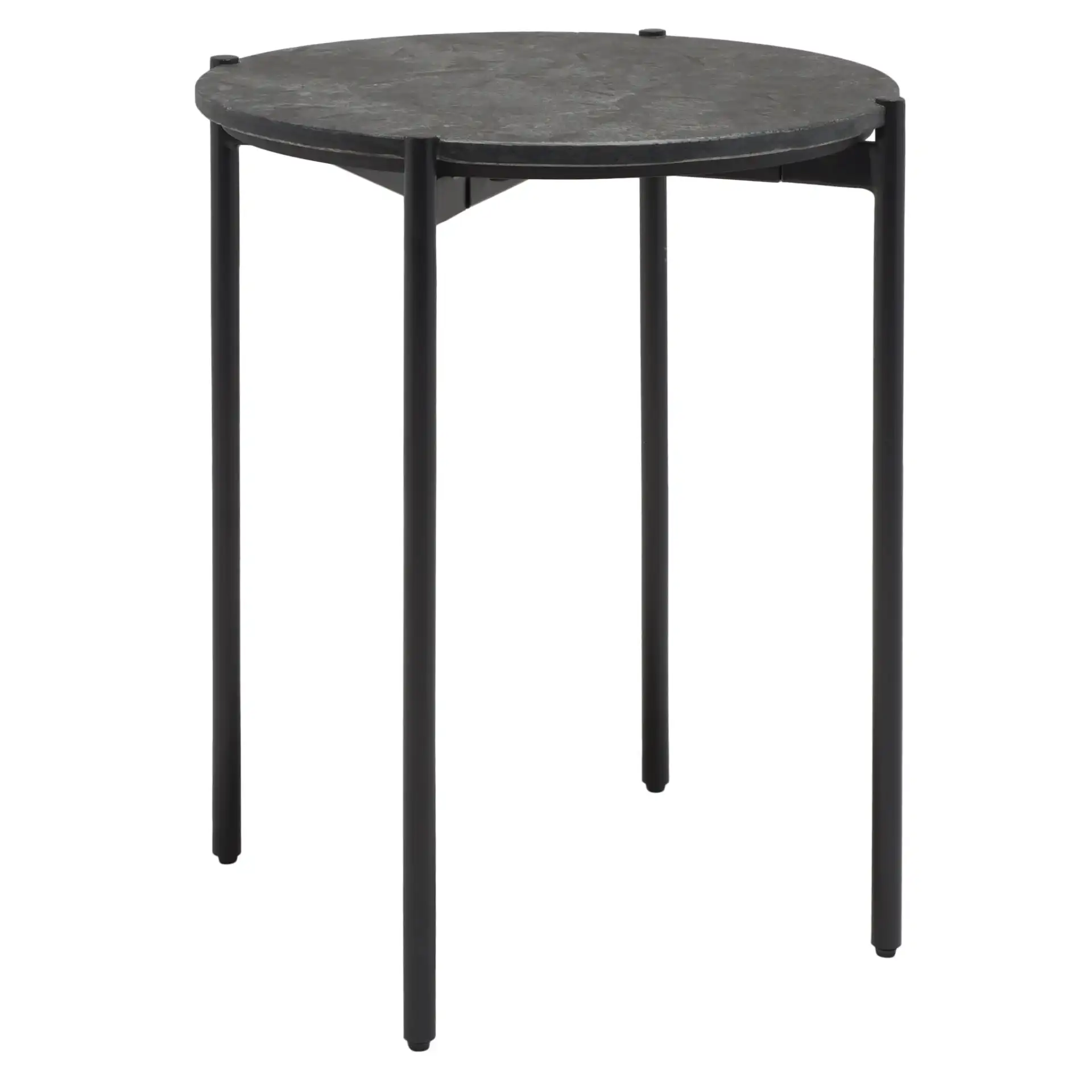 Pratt Round Side Table in Black, detail view
