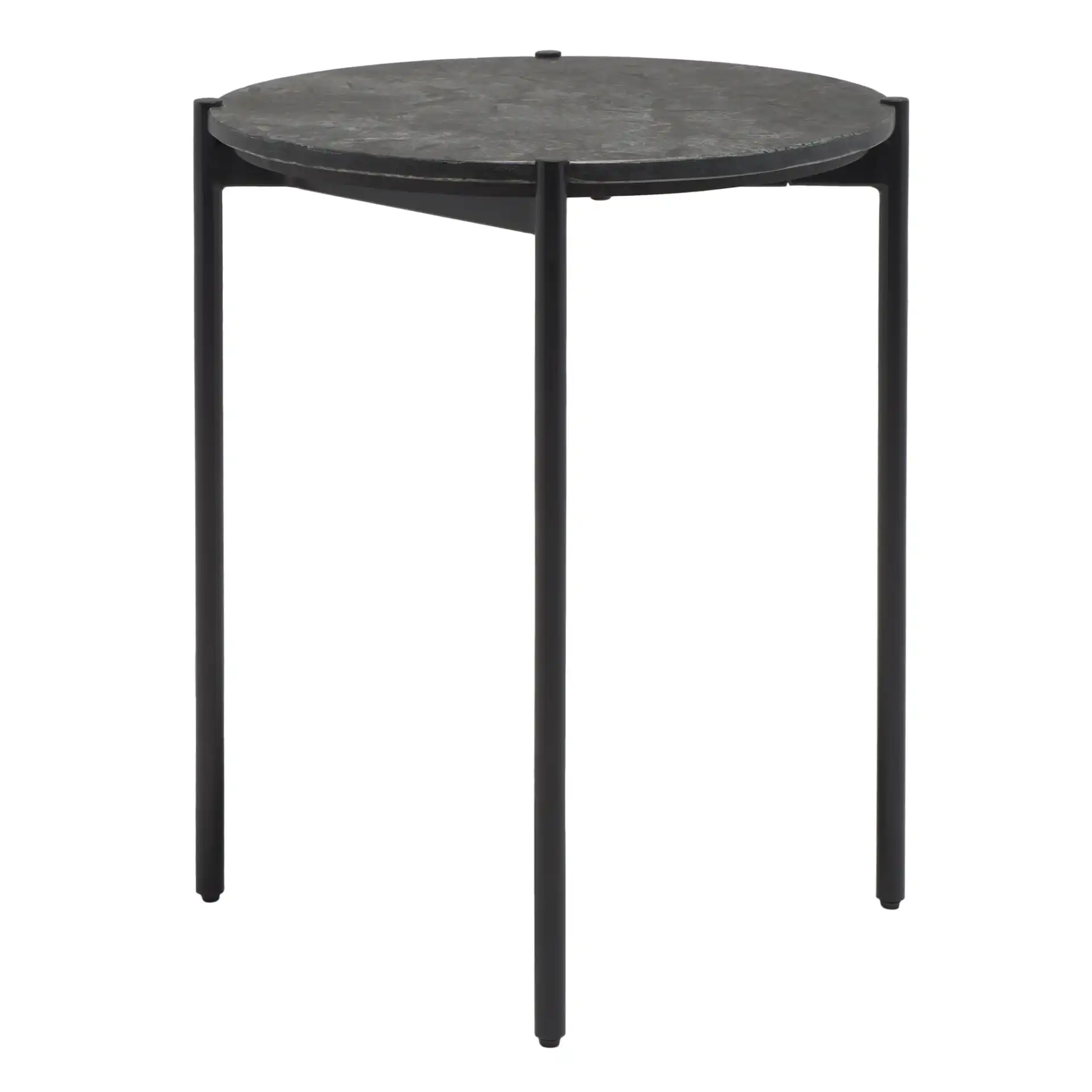 Pratt Round Side Table in Black, detail view
