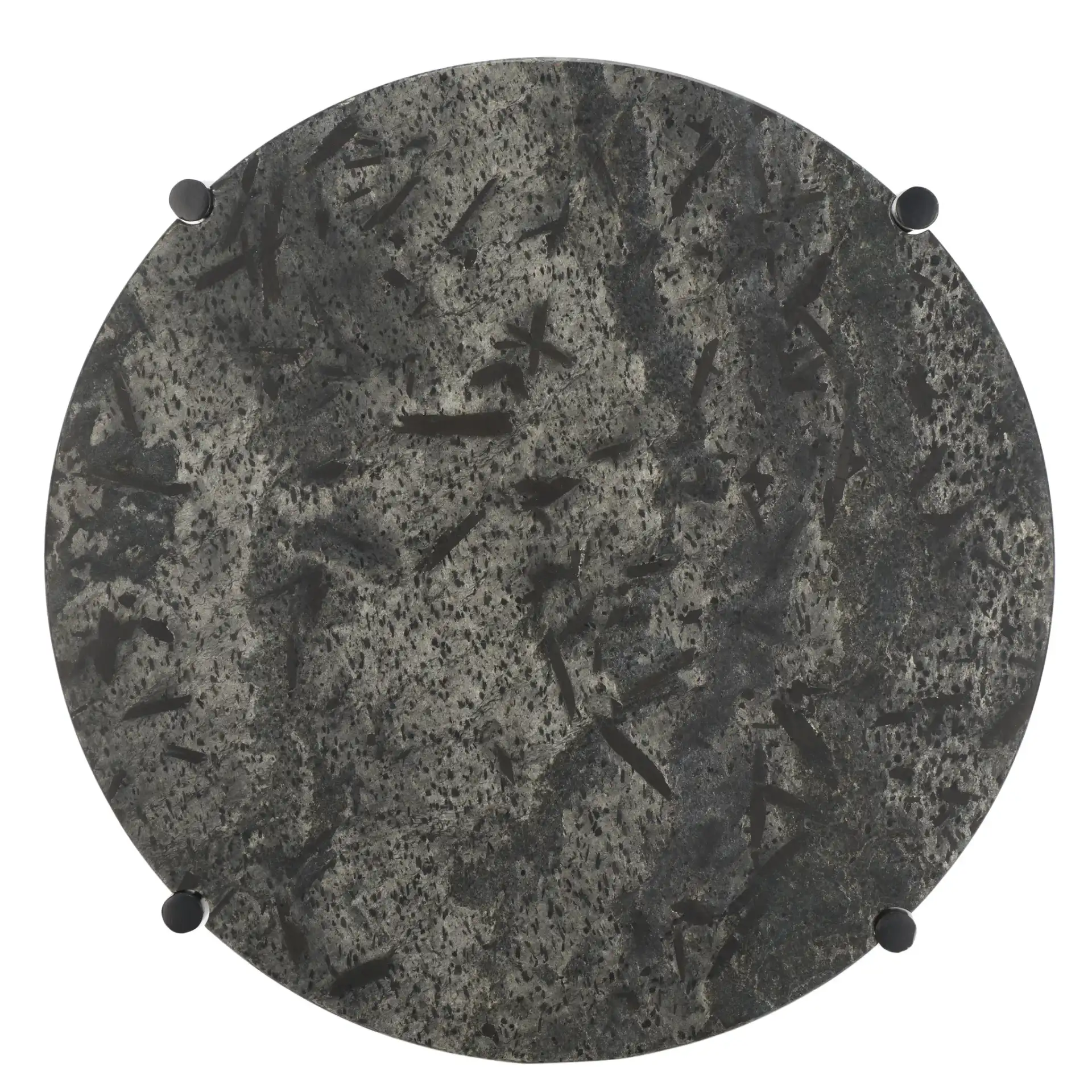 Pratt Round Side Table in Black, detail view