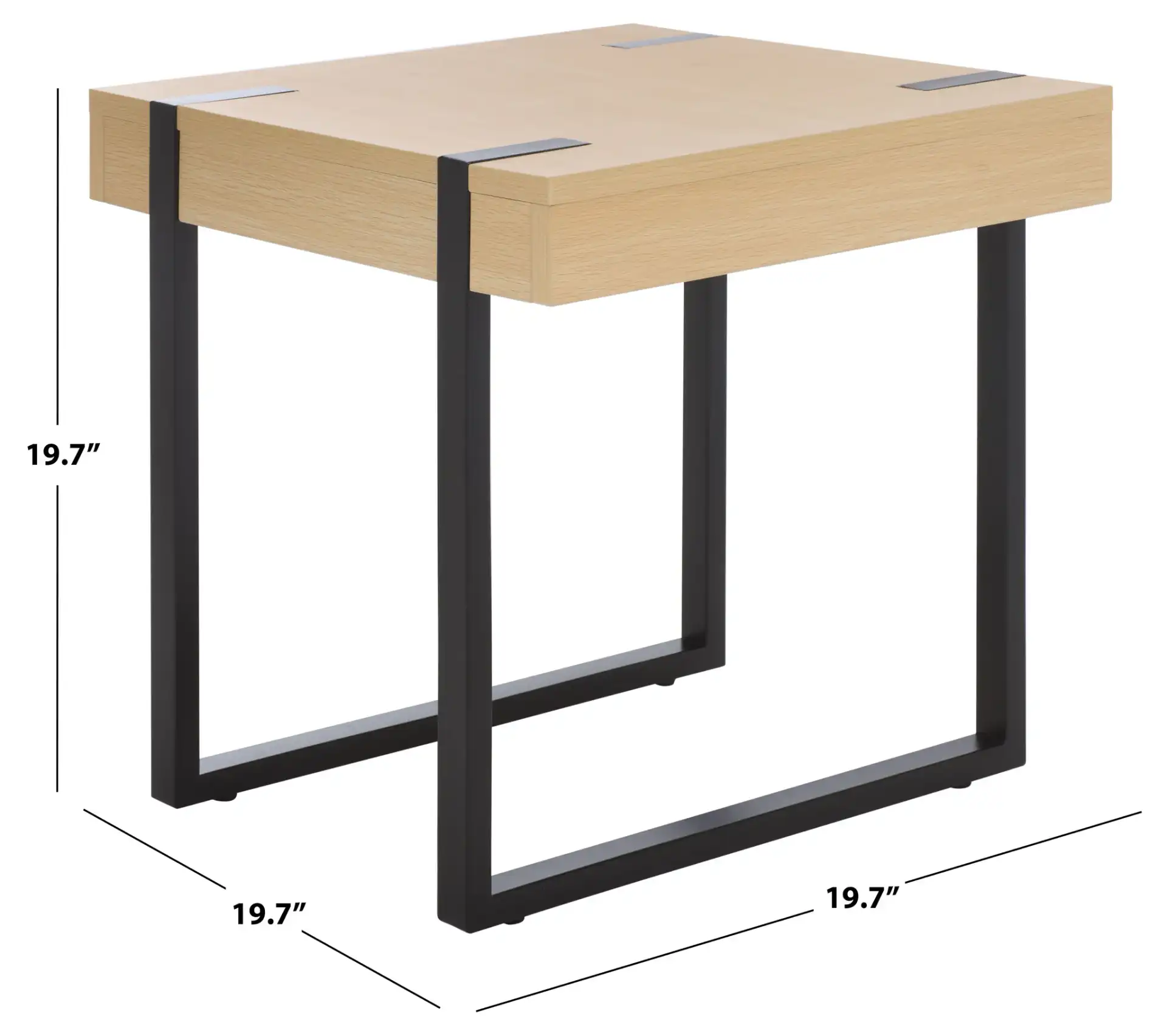 Klausner Accent Table in Sand / Black, detail view