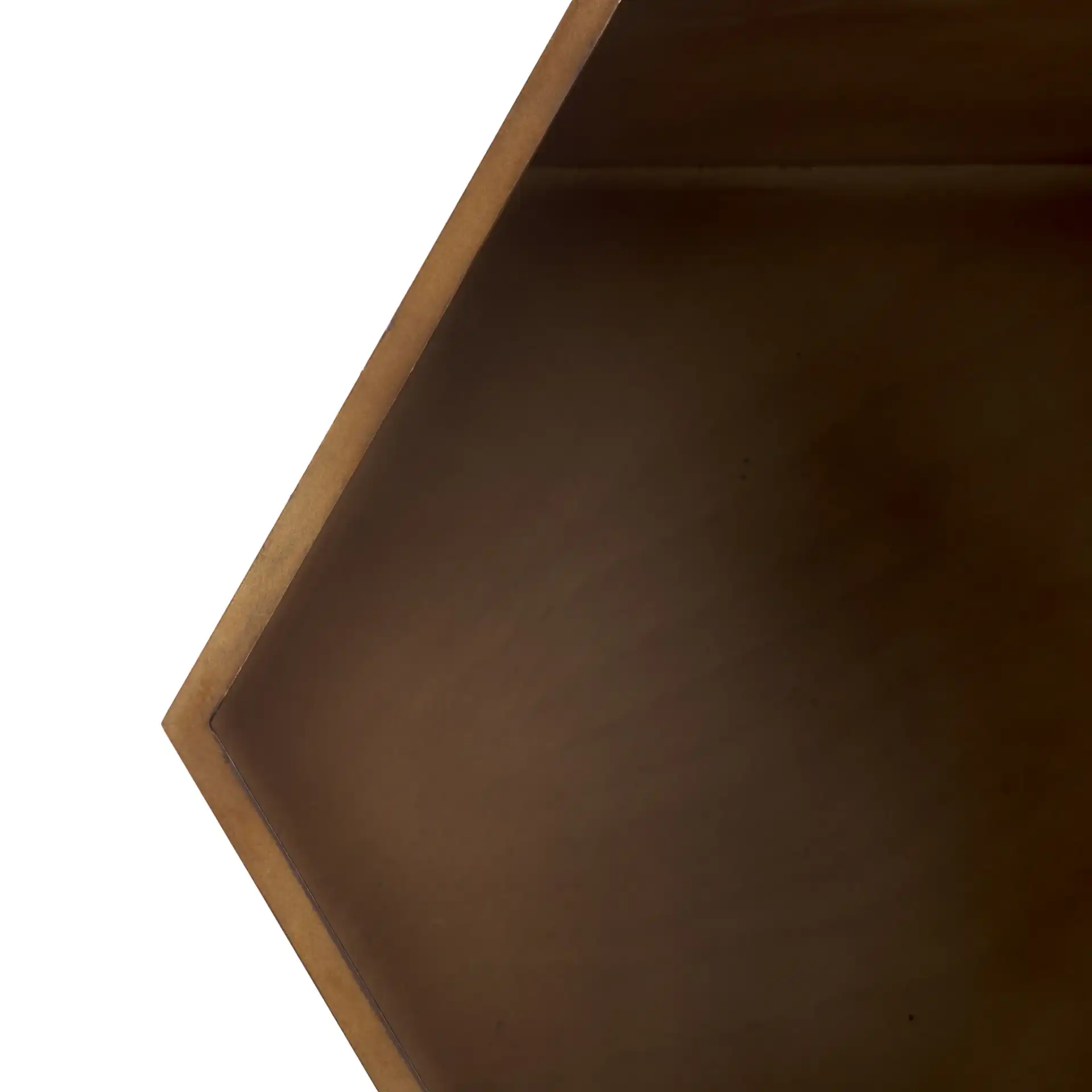 Rafaela Hexagon Accent Table in Natural Brown / White in a styled room