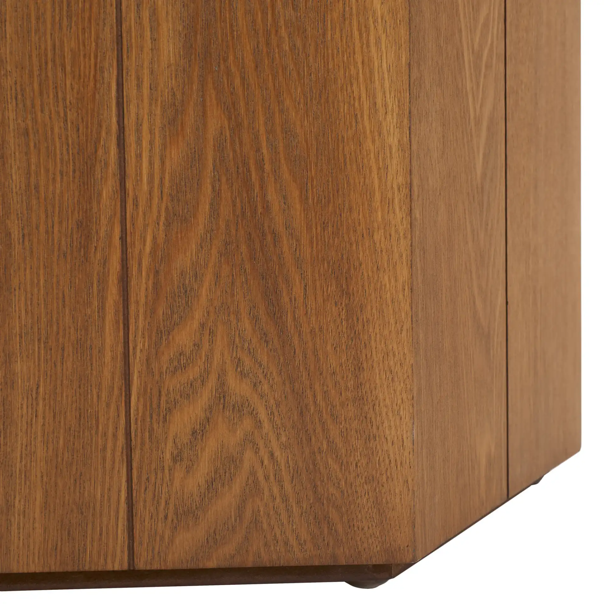 Rafaela Hexagon Accent Table in Natural Brown / White, detail view