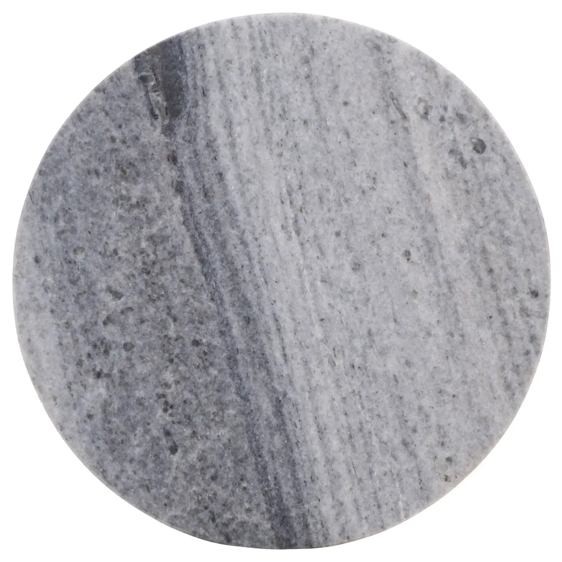 Daedalus Round Drink Accent Table in Gray Marble / Black, detail view