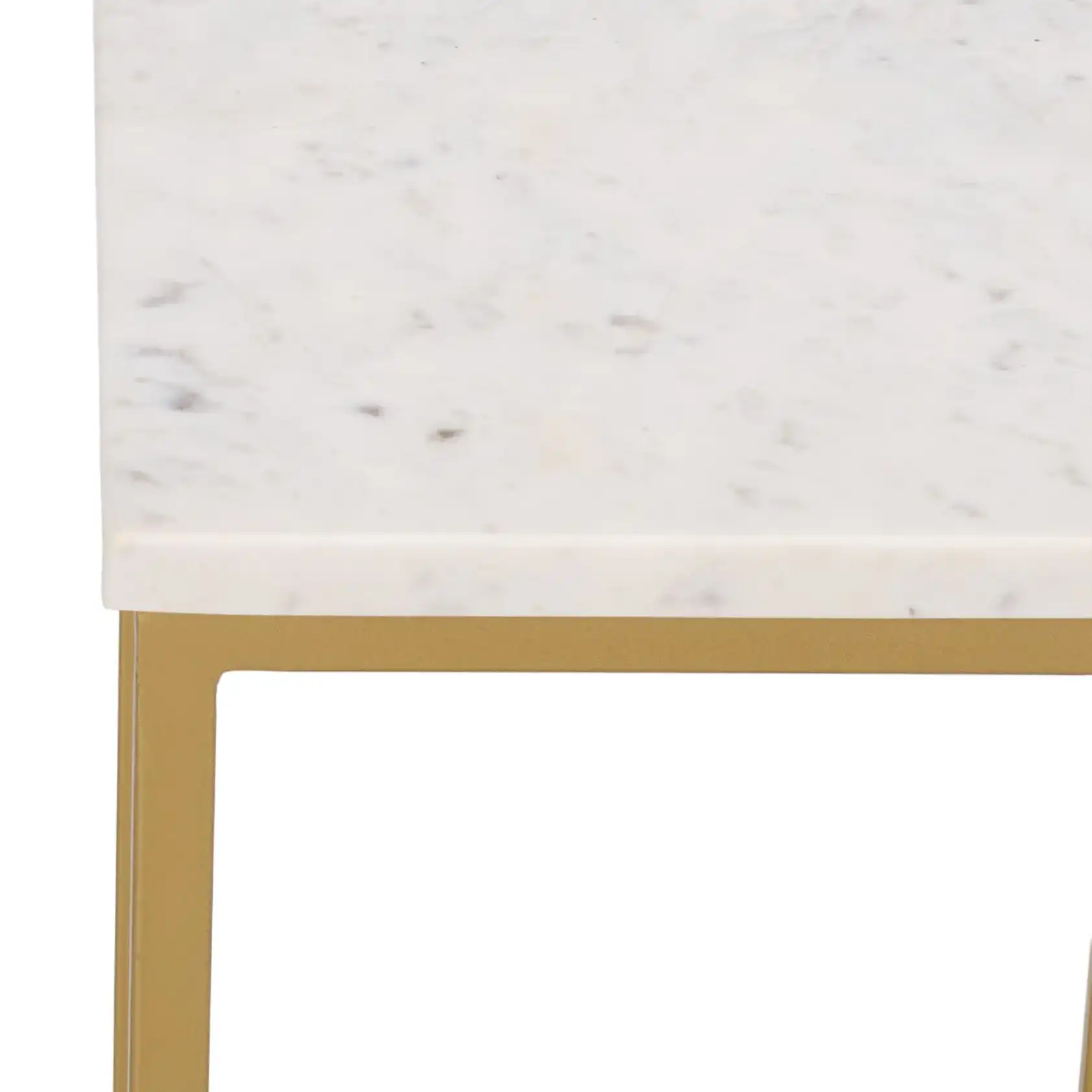 Danessa Square Drink Accent Table in White Marble / Gold in a styled room