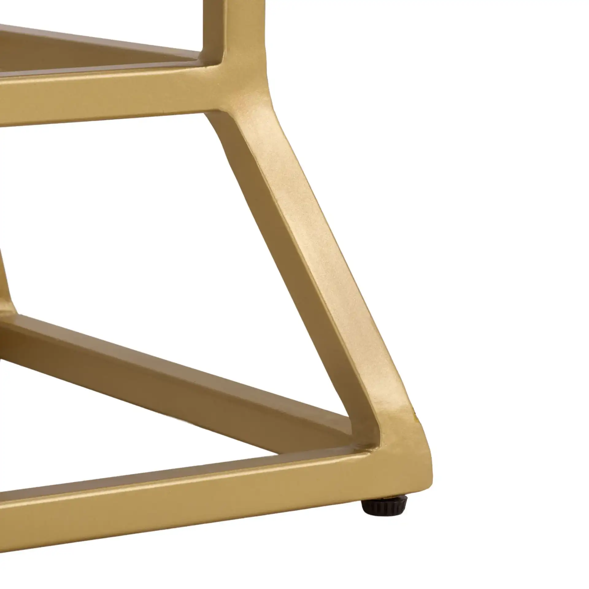 Danessa Square Drink Accent Table in White Marble / Gold, detail view