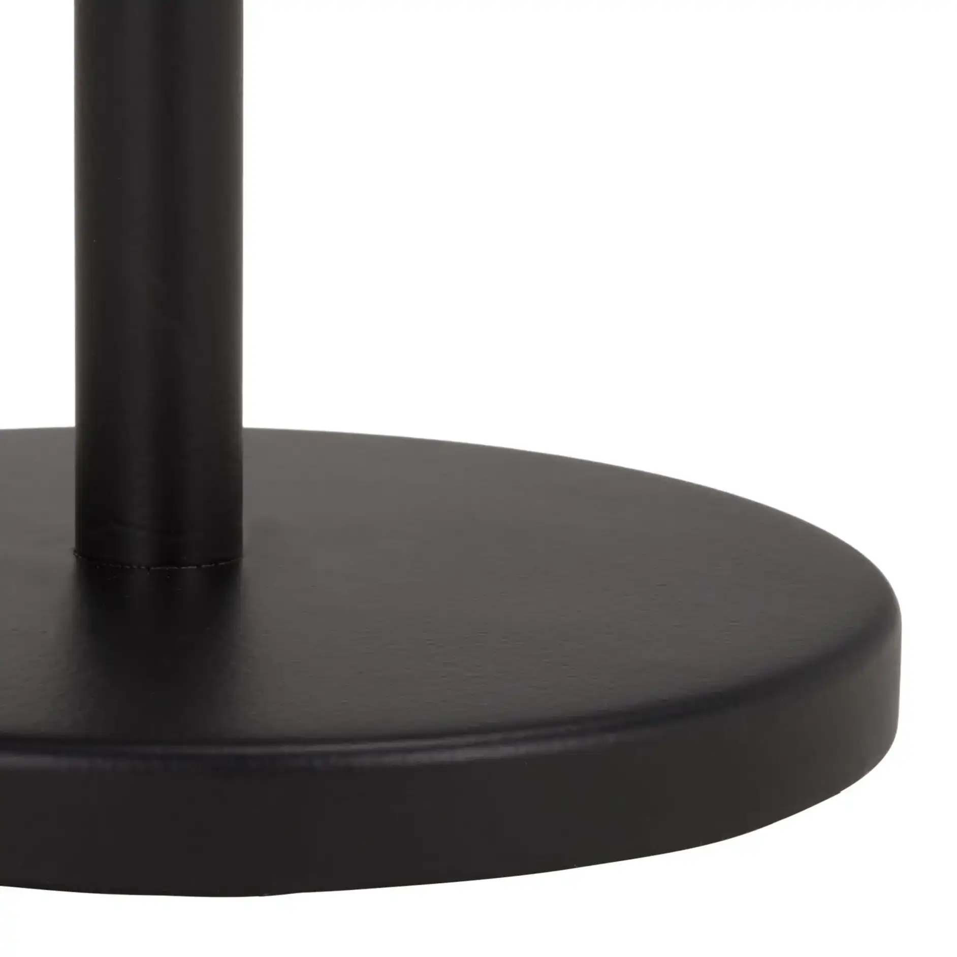 Daxton Round Drink Accent Table in White Marble / Black, detail view