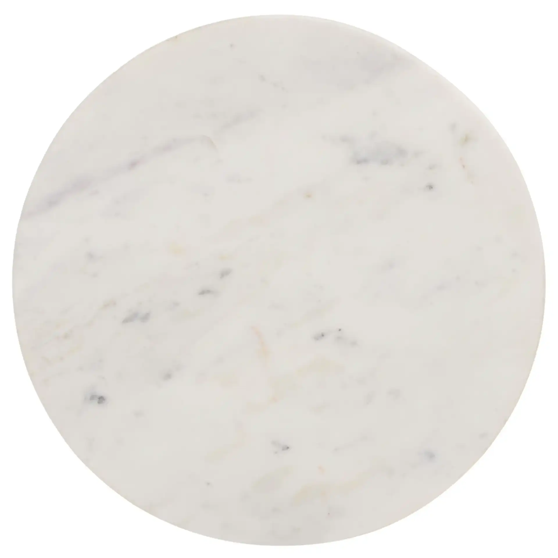 Daxton Round Drink Accent Table in White Marble / Black, detail view