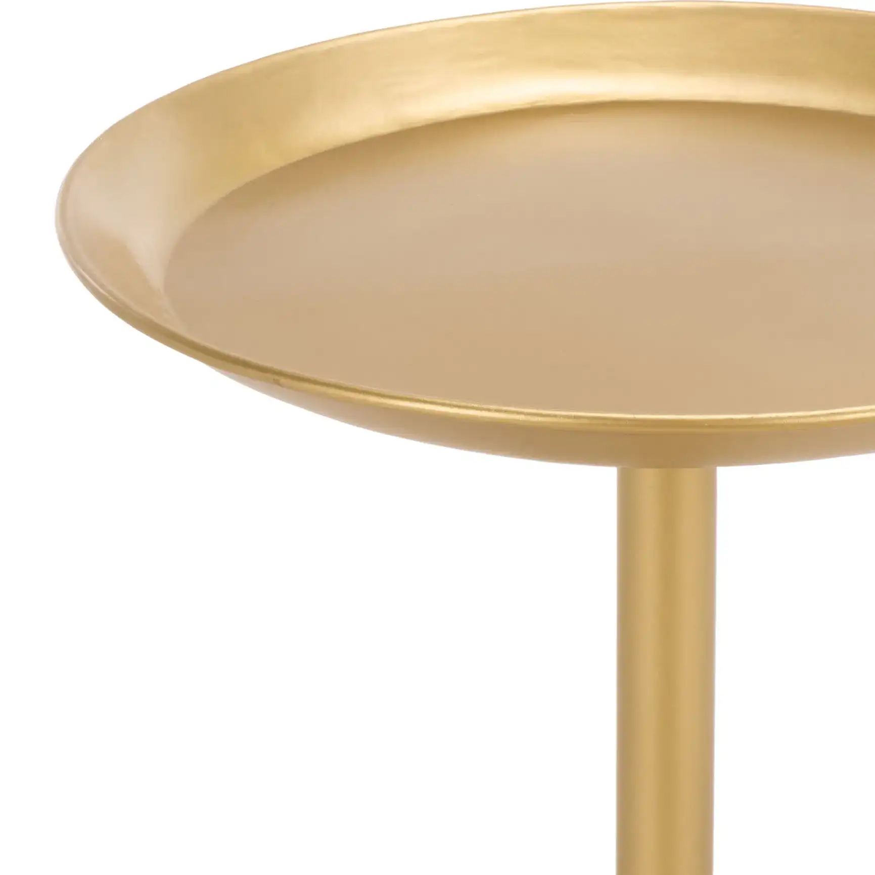 Devleen Round Drink Accent Table in Gold / White Marble in a styled room