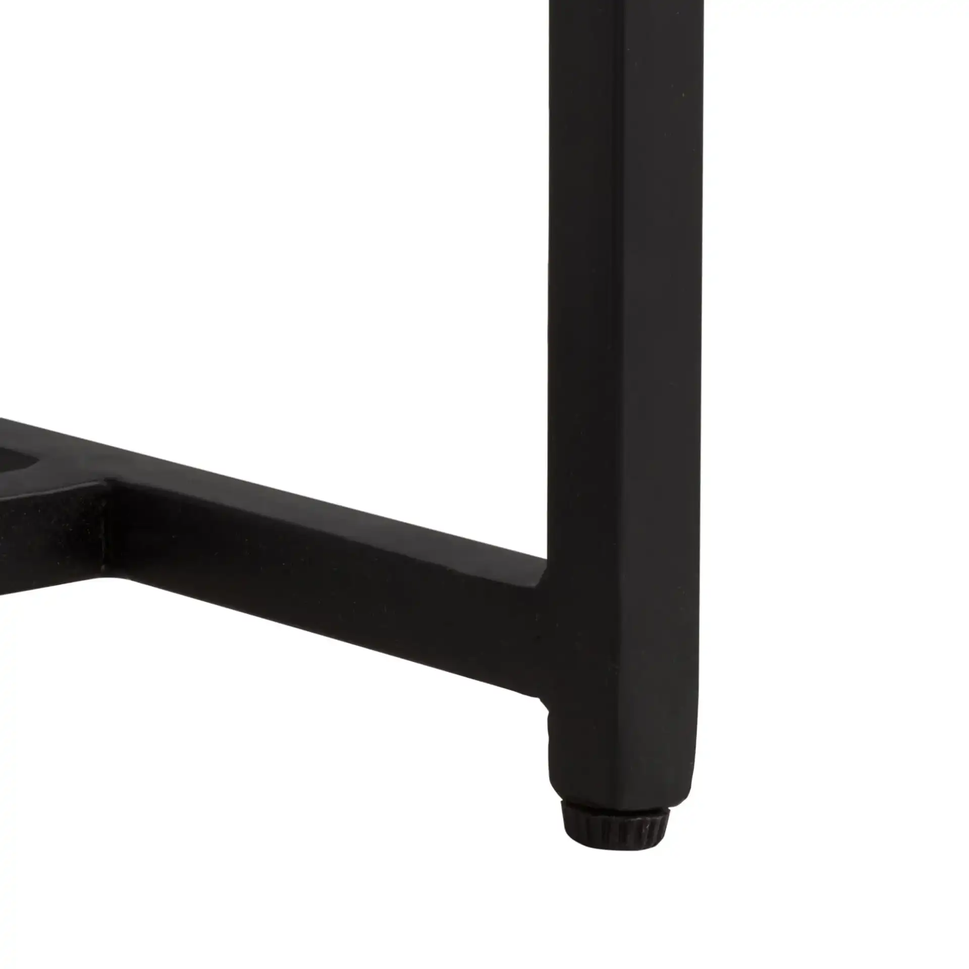 Dimitar Square Drink Accent Table in White Marble / Black, detail view