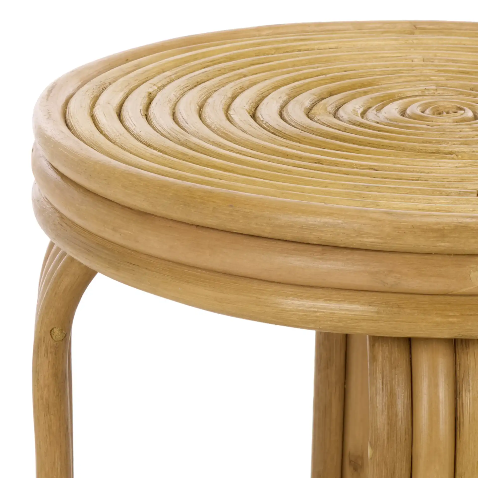Asleesh Round Accent Table in Natural in a styled room